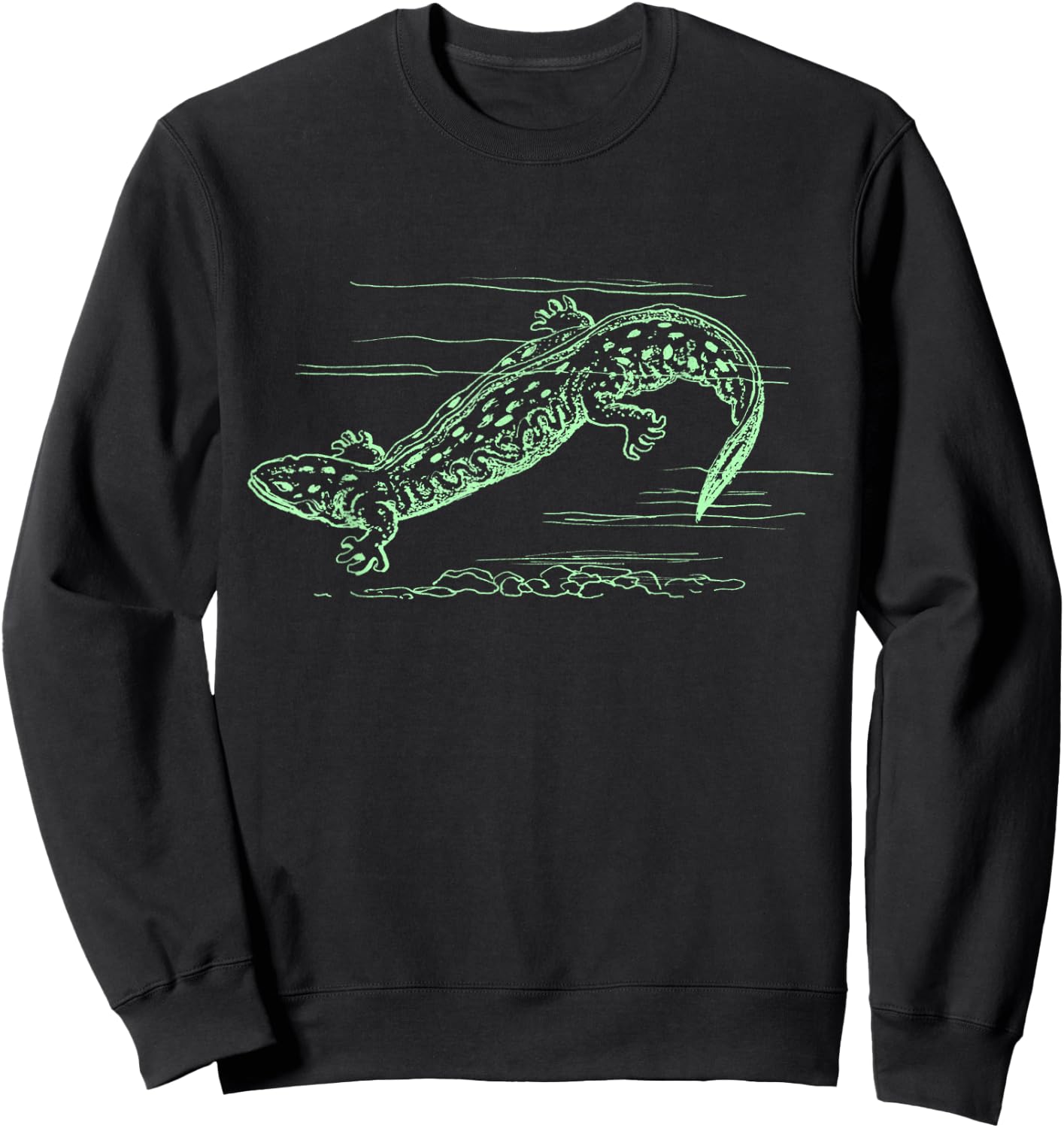 Cool Hellbender Salamander Graphic Biologist T Shirt Sweatshirt - Sweatshirt | Black