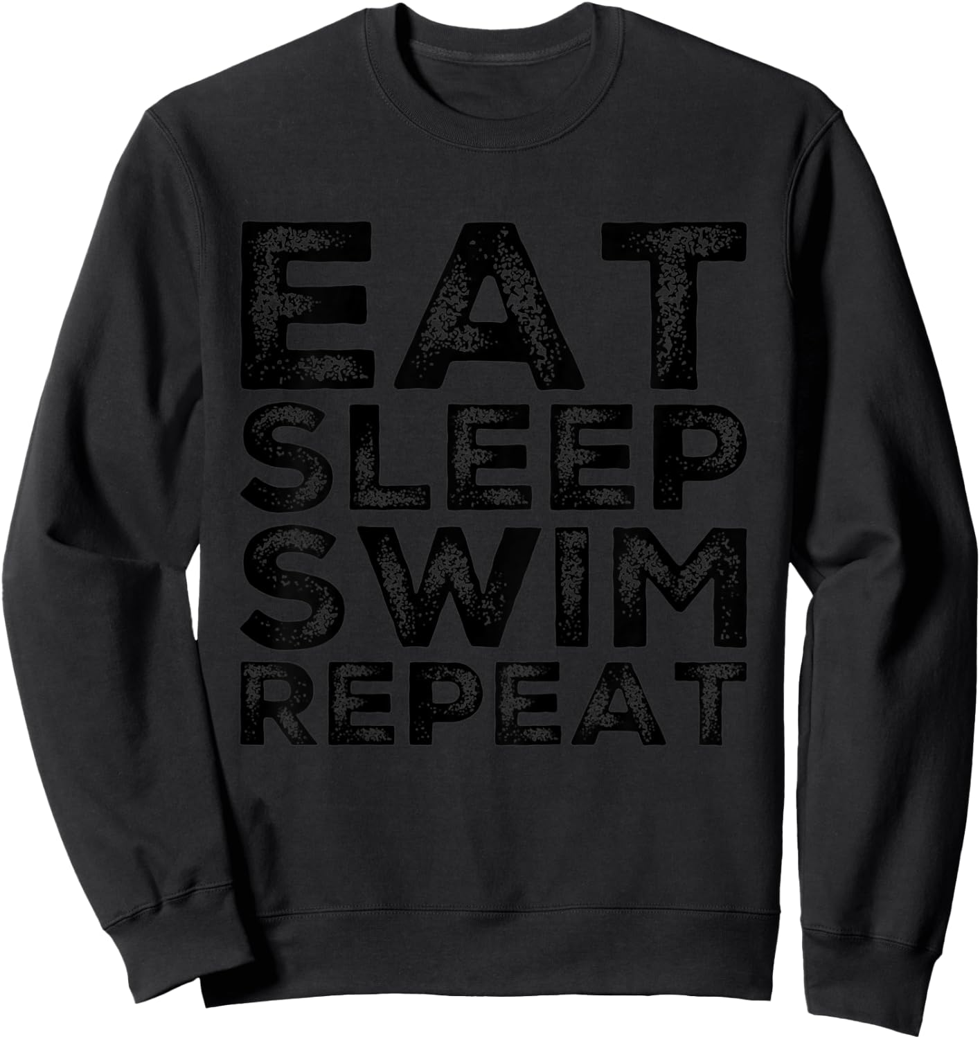 Kids Eat Sleep Swim Repeat Boys Girls Swimming Lessons Sweatshirt - Sweatshirt | Black