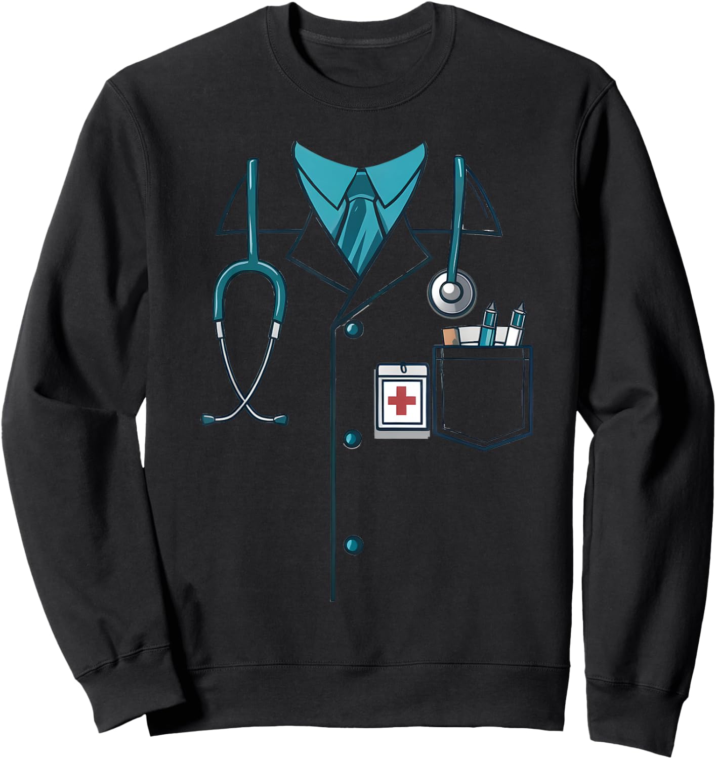 Doctor Halloween Costume Cosplay White Lab Coat Kids Sweatshirt - Sweatshirt | Black