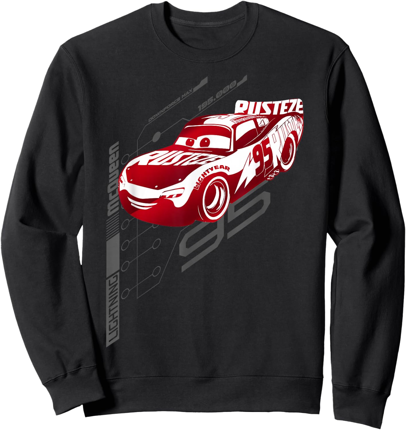 Disney Pixar Cars Lightning McQueen Neon Schematics Logo Sweatshirt - Sweatshirt | Black