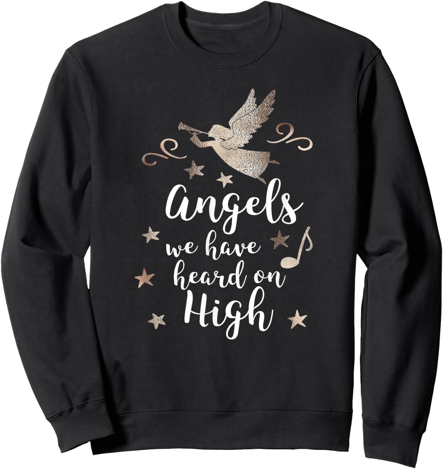 Christmas Season Angels We Have Heard on High Sweatshirt - Sweatshirt | Black