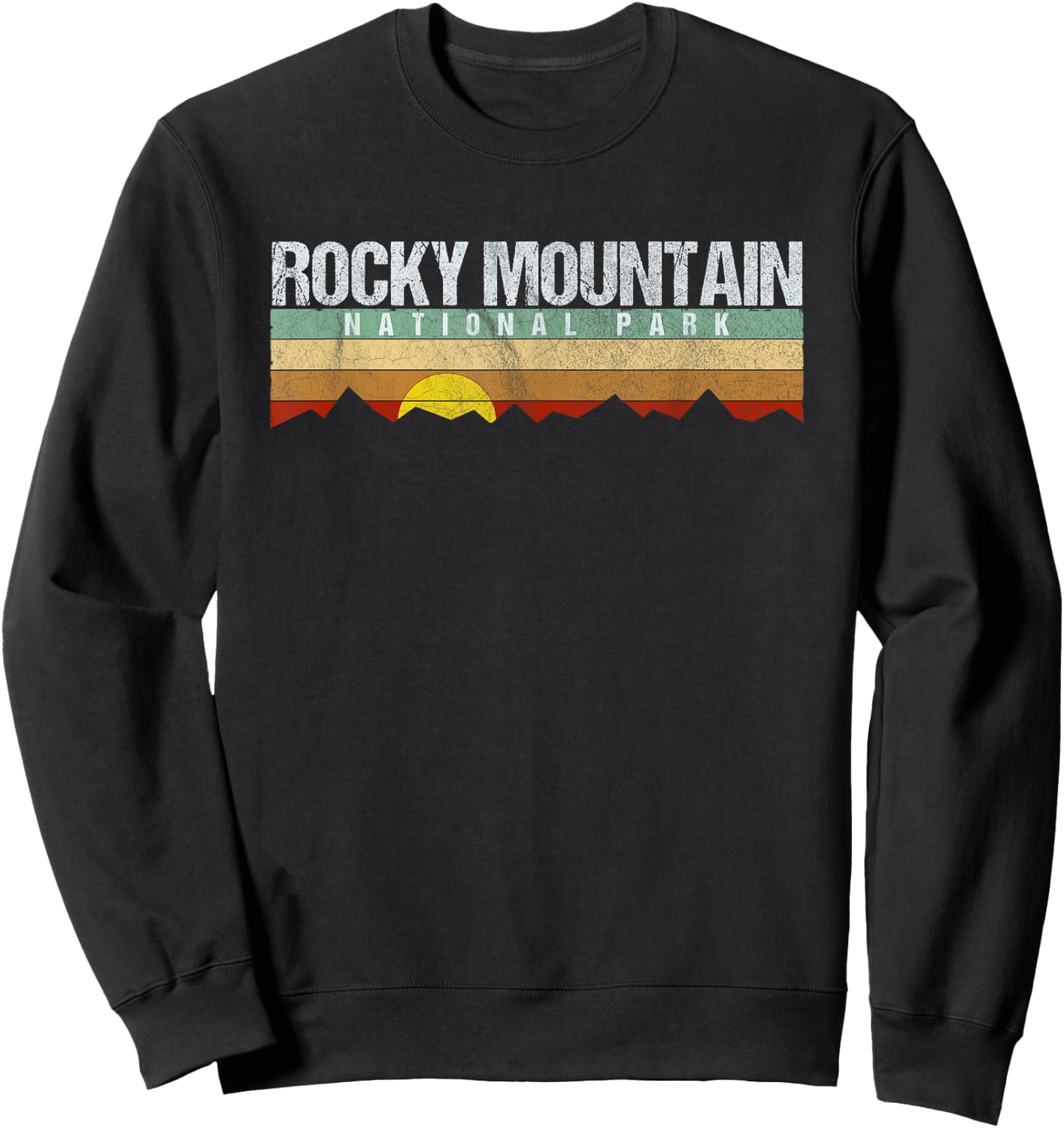 Vintage Rocky Mountain National Park Retro Sweatshirt - Sweatshirt | Black
