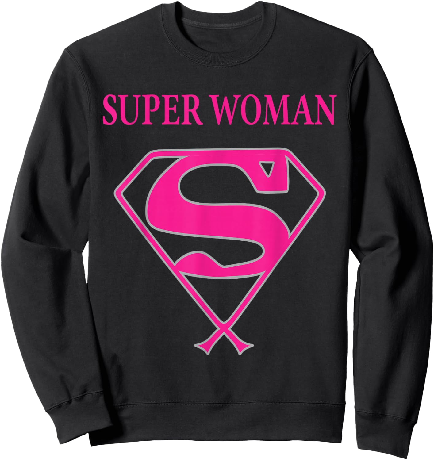 Super Woman (Breast Cancer Awareness) Sweatshirt - Sweatshirt | Black