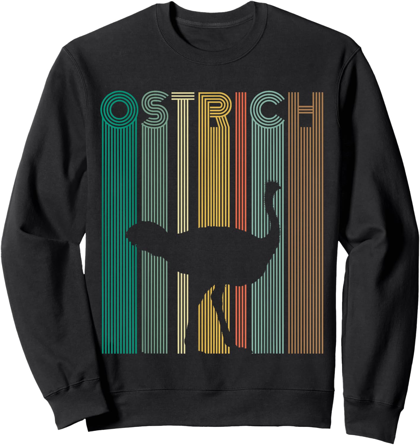 Vintage Ostrich Retro Ostrich Shirt Women Men Kids Sweatshirt - Sweatshirt | Black