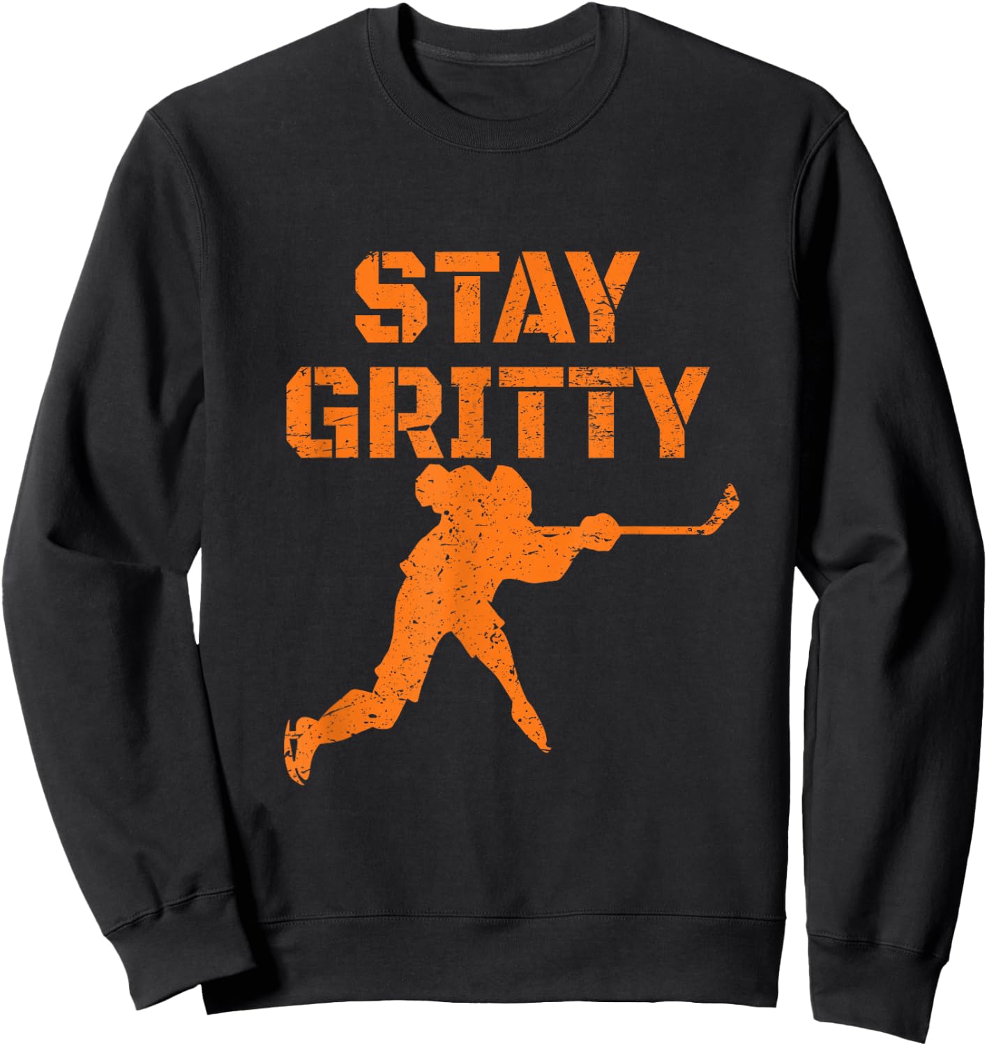 Stay Gritty Funny Ice Hockey Philly Gift Vintage Sweatshirt - Sweatshirt | Black