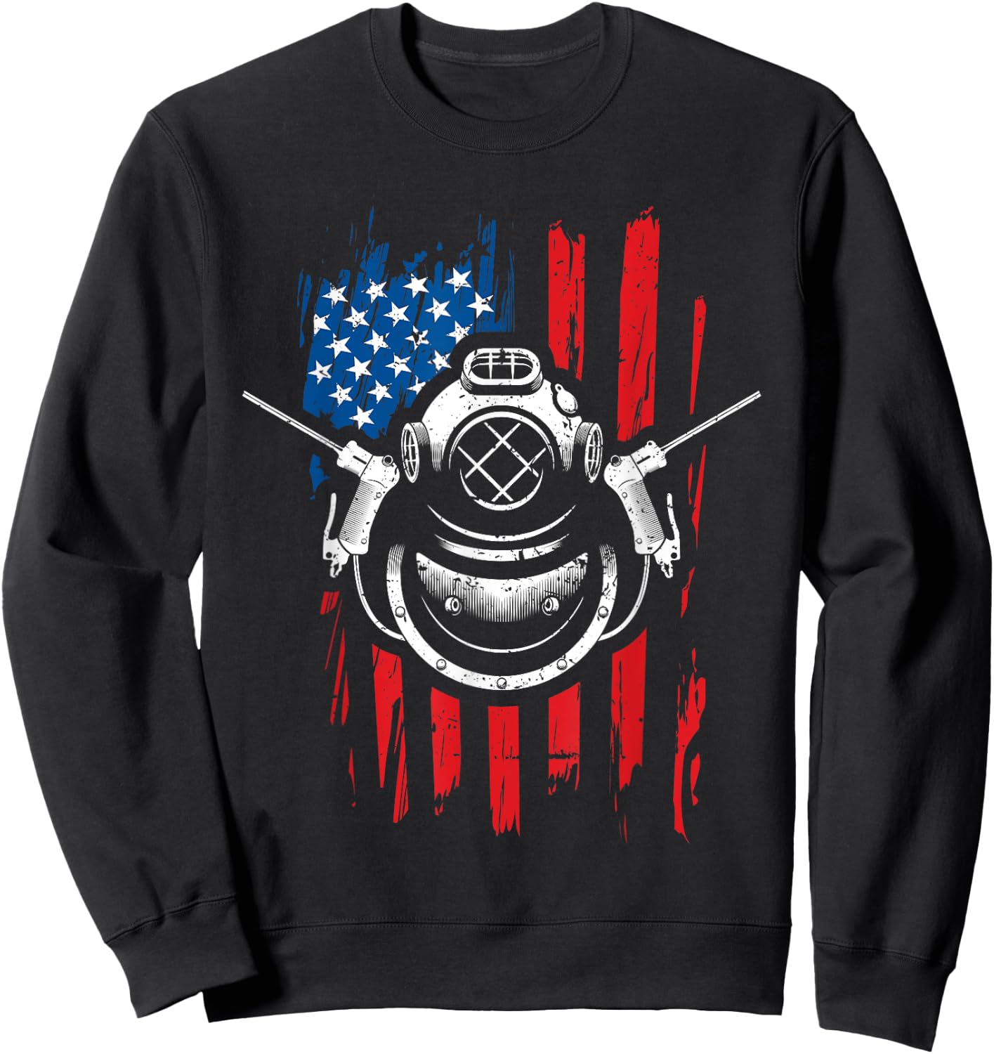 Patriotic Underwater Welding American Flag 4th of July Shirt Sweatshirt - Sweatshirt | Black