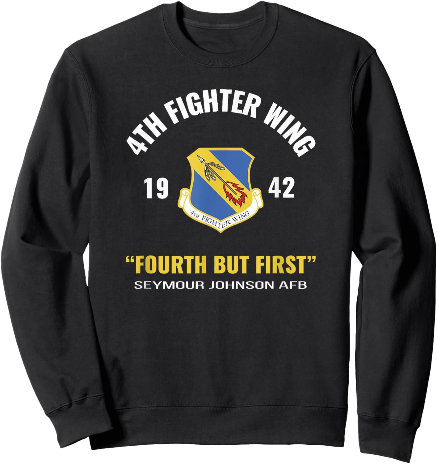 Military 4th Fighter Wing Sweatshirt - Sweatshirt | Black