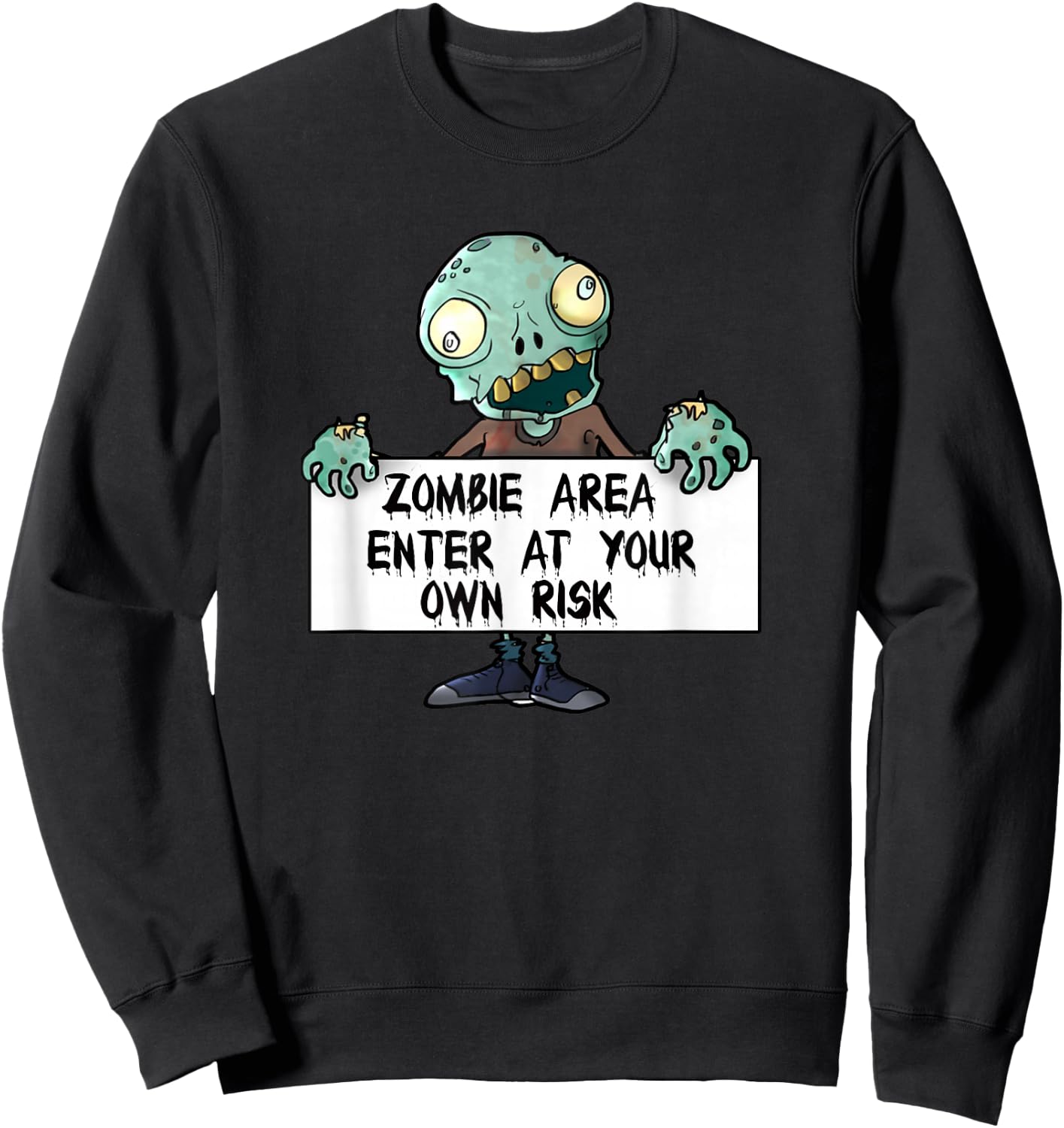 Zombie Creepy Scary Design image for Kids Boys Girls Clothes Sweatshirt - Sweatshirt | Black