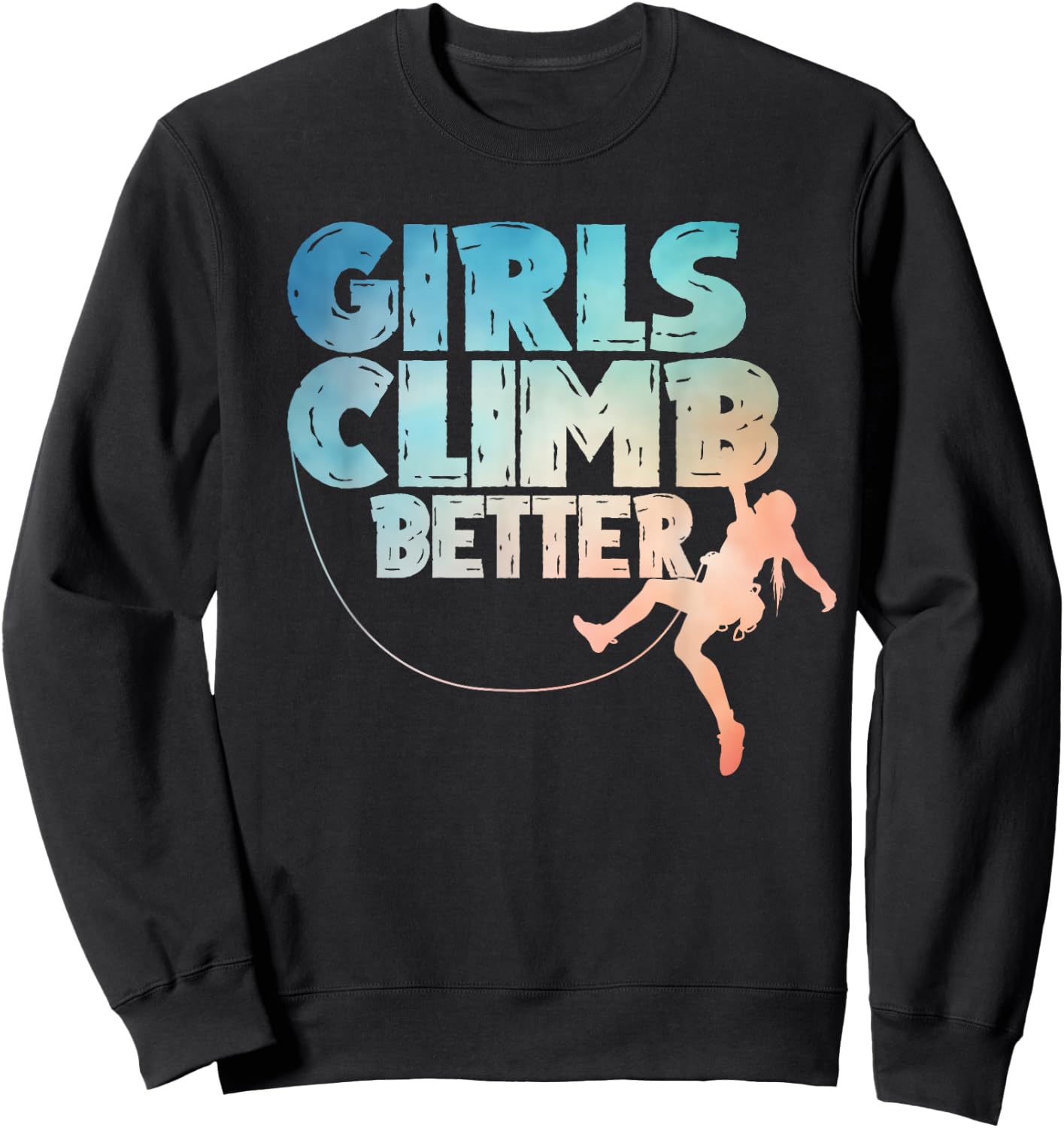 Cool Rock Climber Art Girls Indoor Rock Climbing Sweatshirt - Sweatshirt | Black