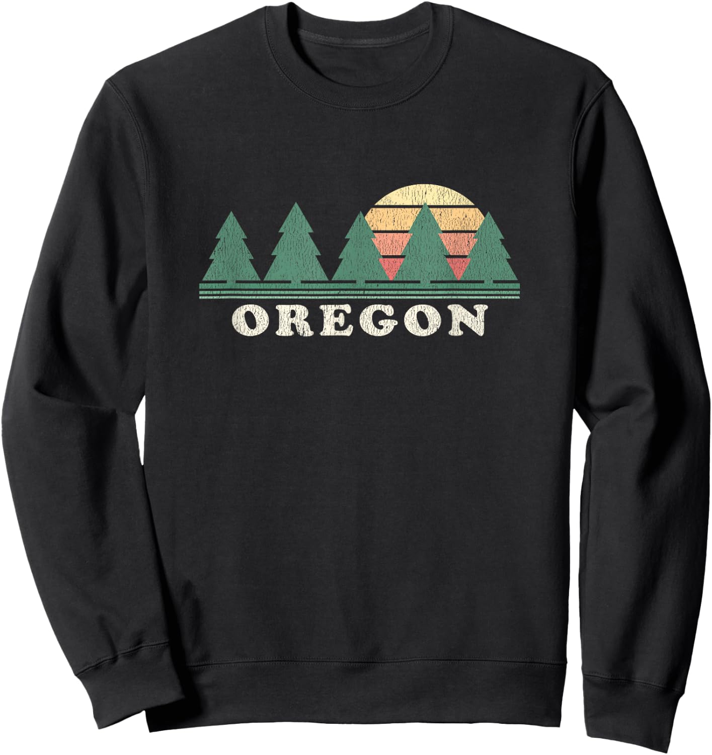 Oregon OR Vintage Retro 70s Design Sweatshirt - Sweatshirt | Black