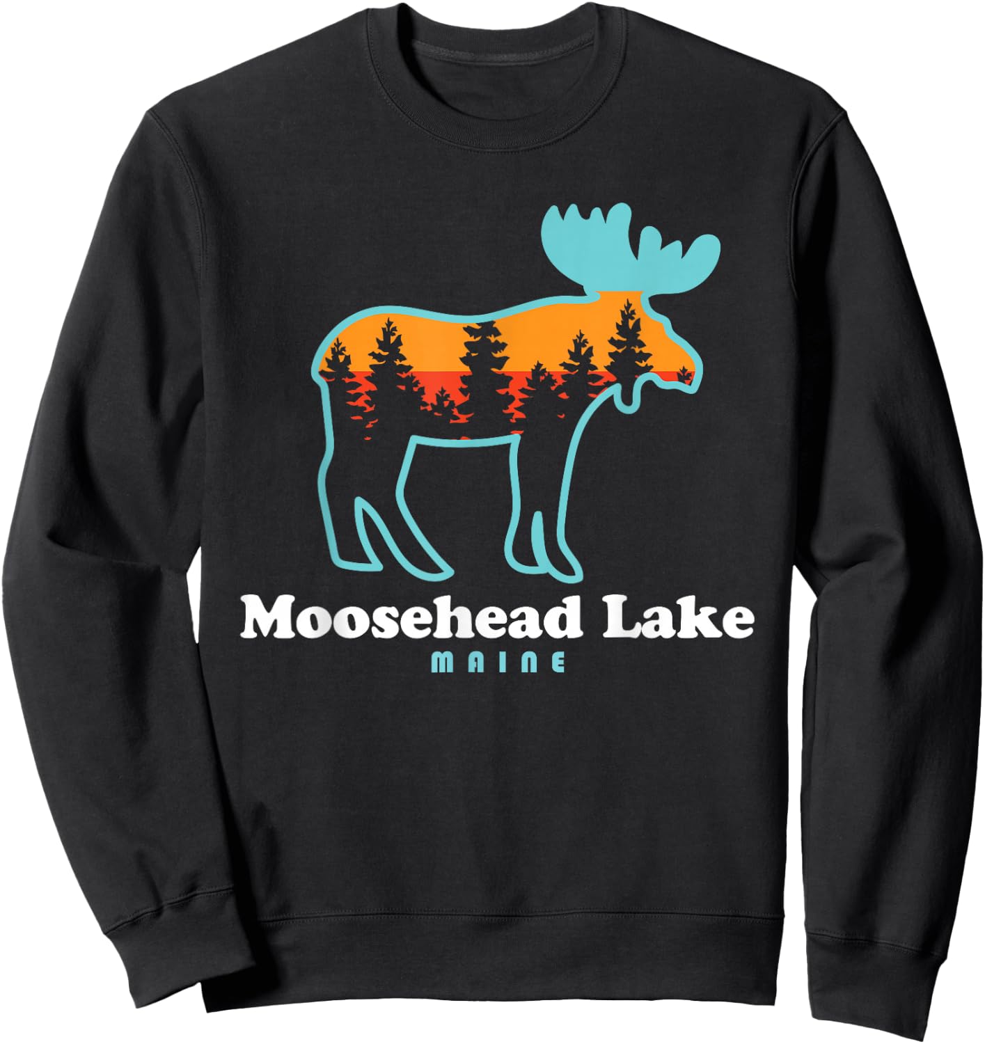 Moosehead Lake Maine - Moose Moosehead Lake Sweatshirt - Sweatshirt | Black