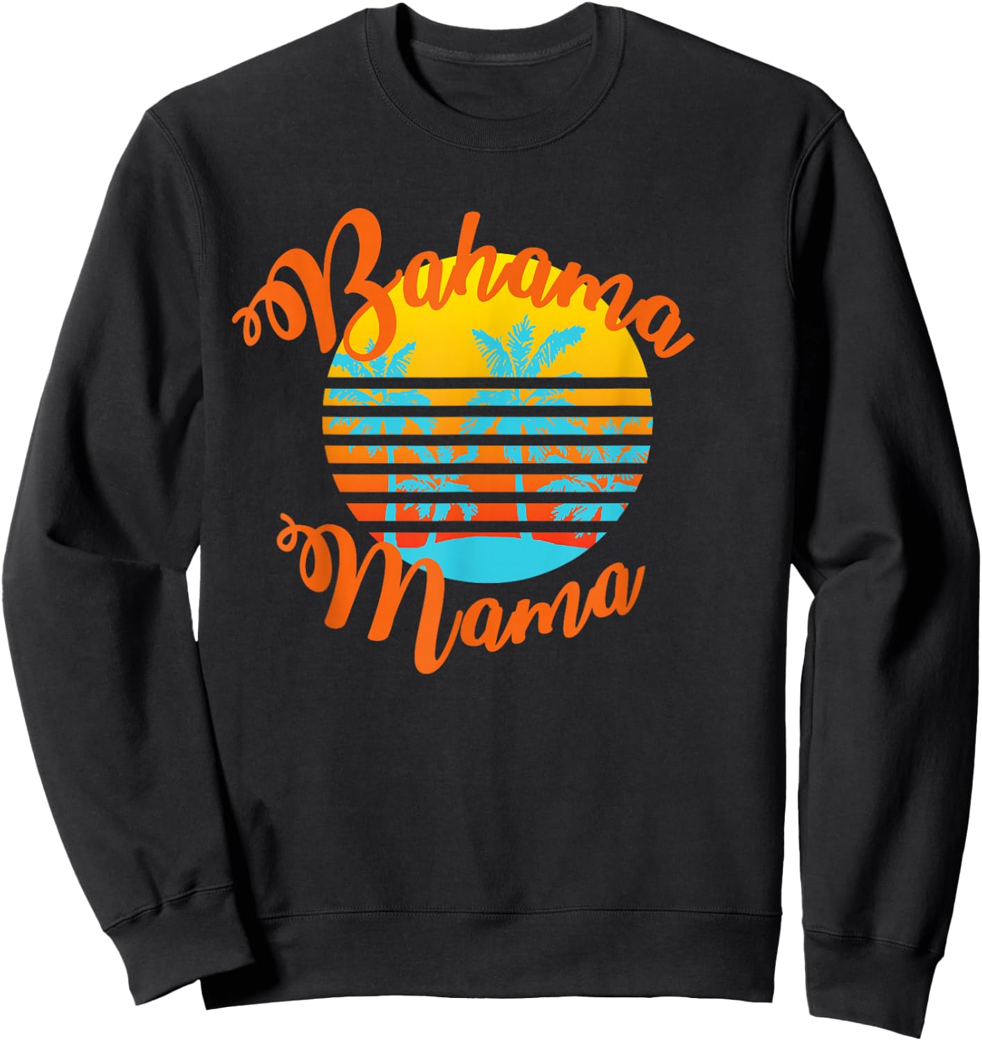 Bahama Mama Retro sunset with palm trees Sweatshirt - Sweatshirt | Black