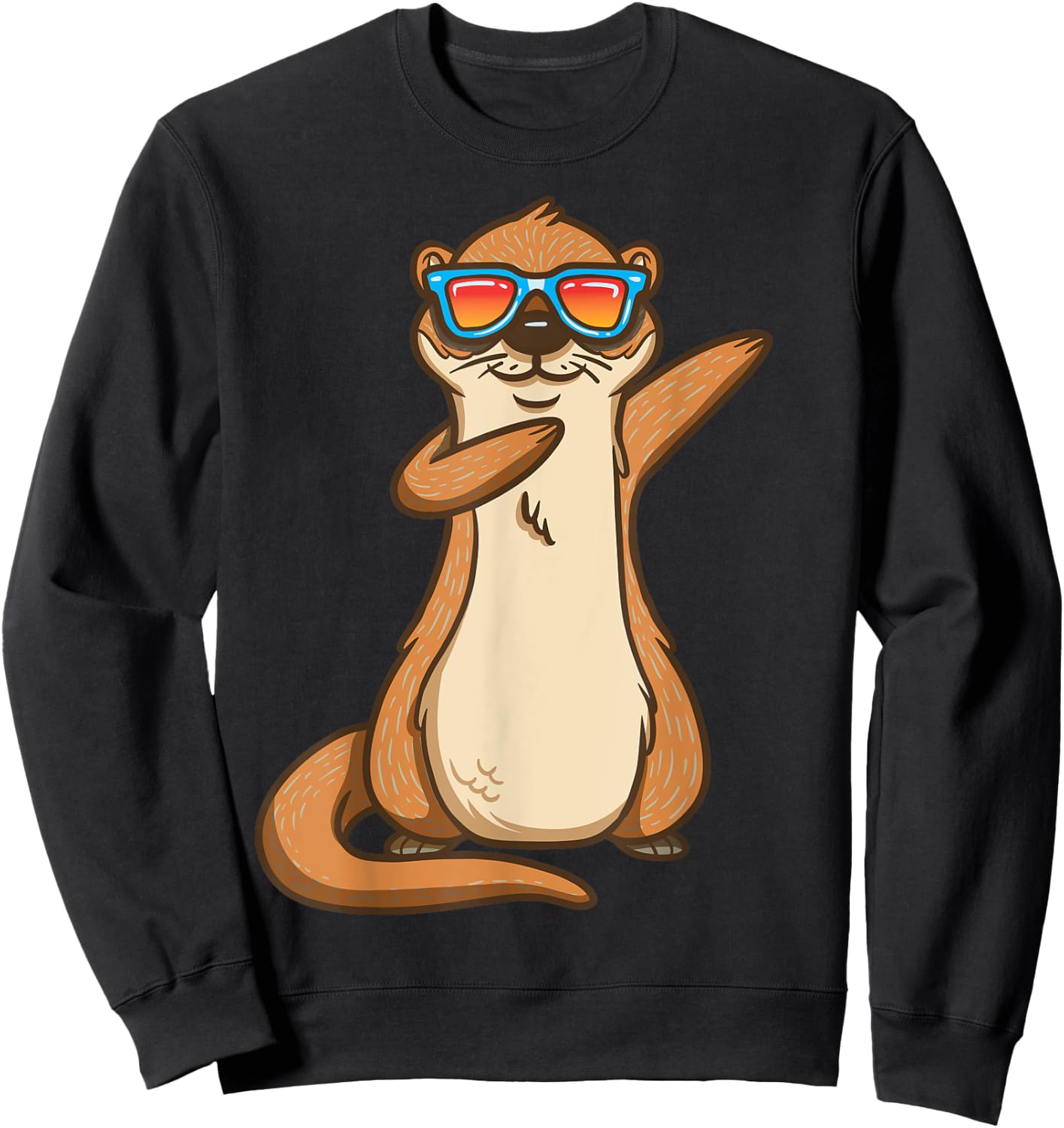 Dabbing Sea Otter Party Animal Kindergarten Kids Shirt Sweatshirt - Sweatshirt | Black