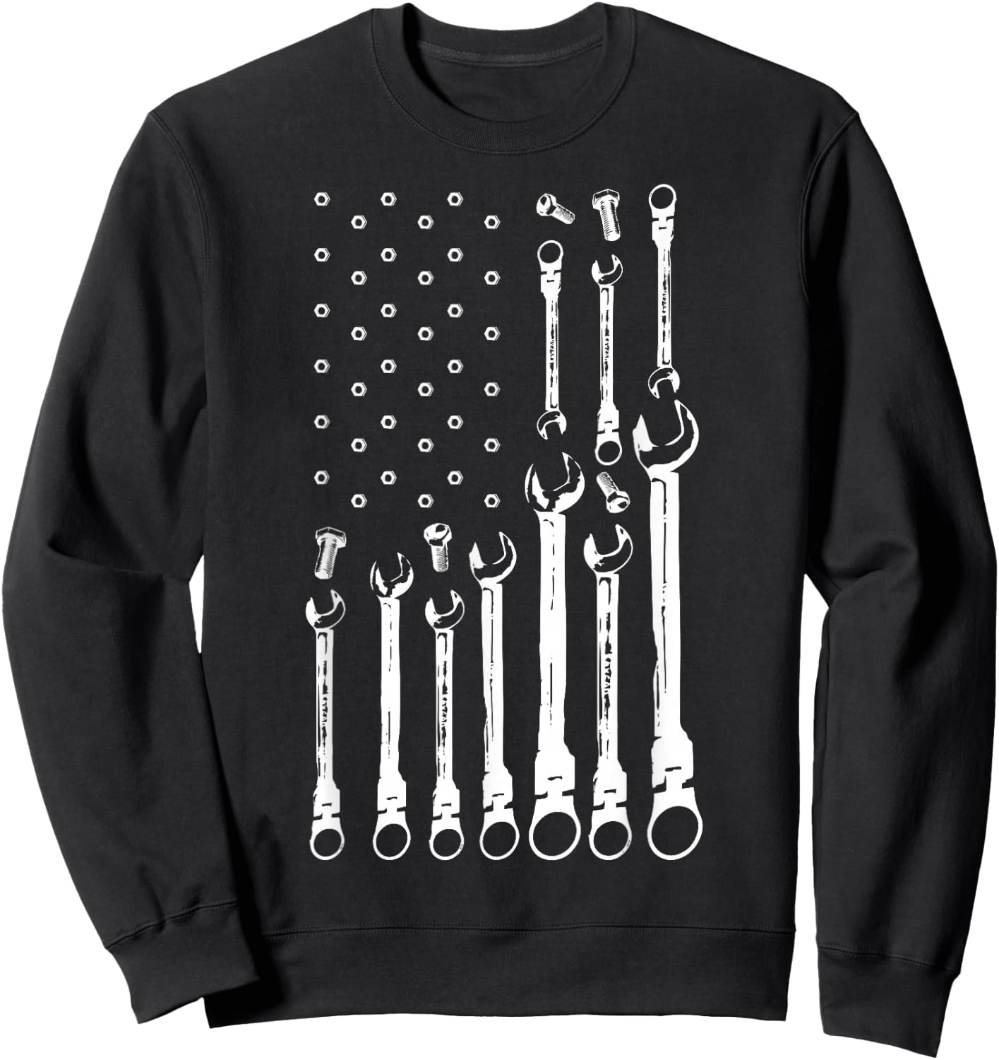 Mechanic Flag American Patriotic Flag Car Mechanic USA Flag Sweatshirt - Sweatshirt | Black