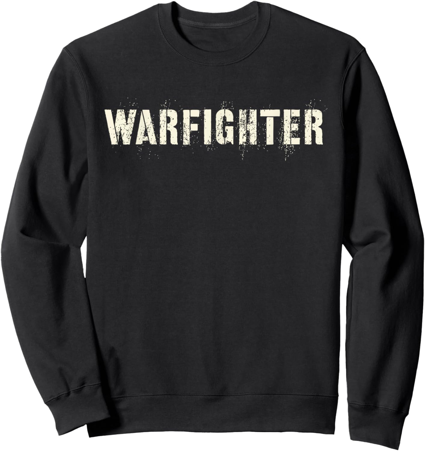Vintage WARFIGHTER Tango Proud Veterans Military Lifer Grunt Sweatshirt - Sweatshirt | Black