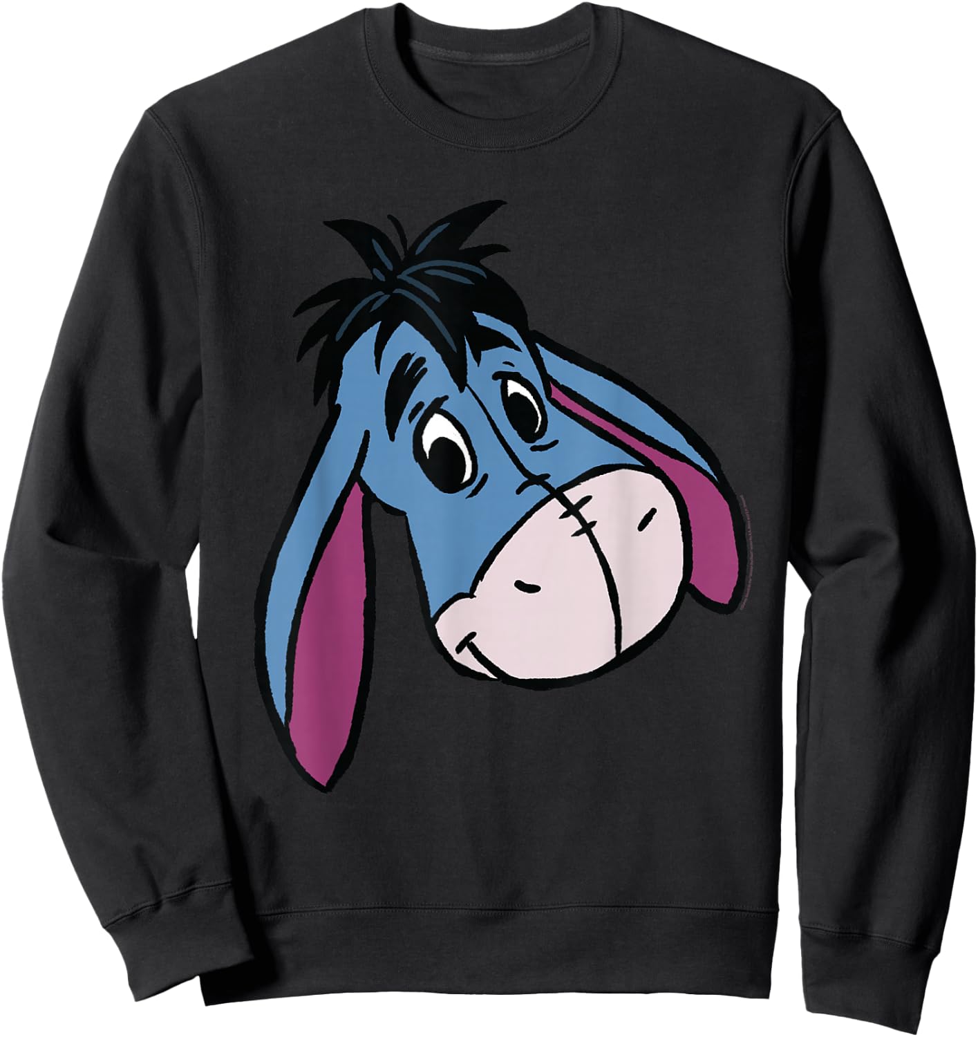 Disney Winnie The Pooh Eeyore Happy Big Face Costume Sweatshirt - Sweatshirt | Black