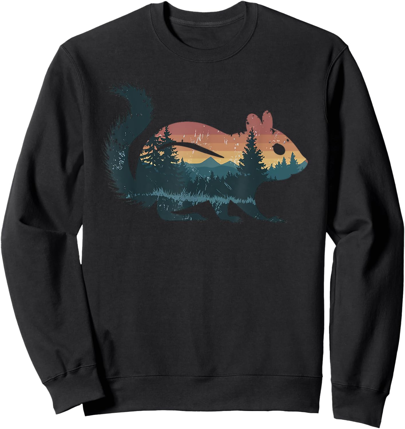 Chipmunk Hunting Hiking Outdoor Camping Forest Men Women Sweatshirt - Sweatshirt | Black
