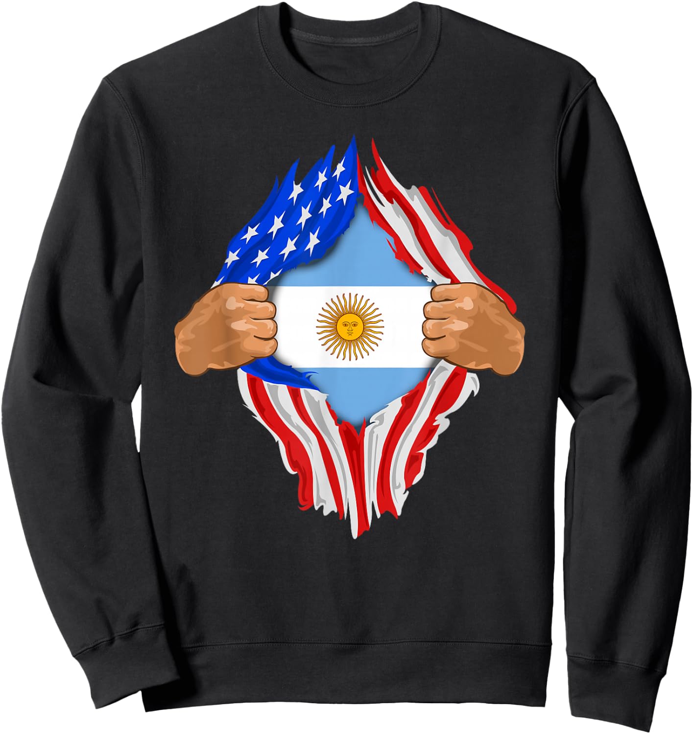 Argentinian Blood Inside Me | Argentina Flag Gift Sweatshirt - Sweatshirt | Black