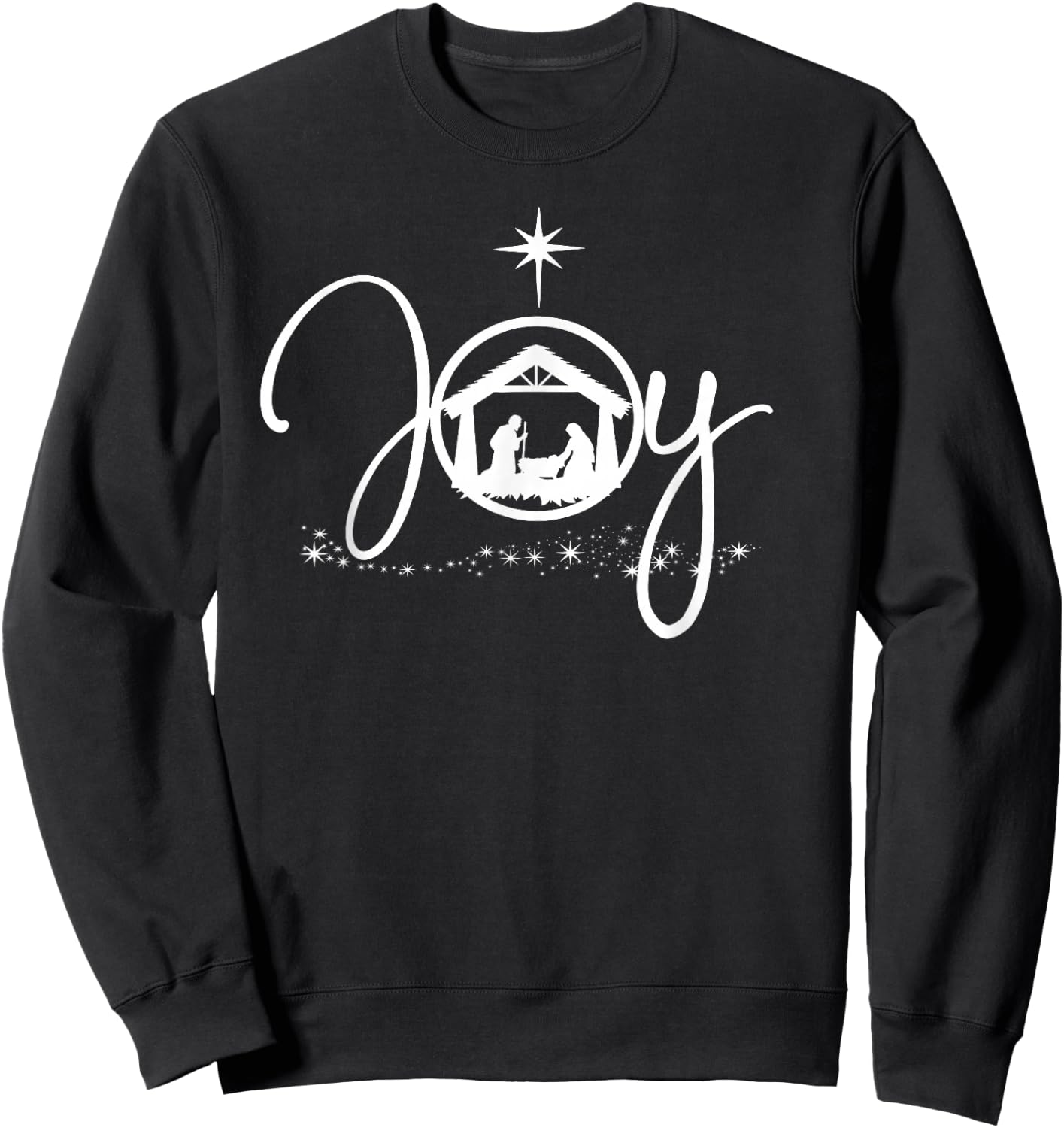 Christian Christmas Joy Jesus Nativity Scene Faith Gift,Short Sleeve Sweatshirt - Sweatshirt | Black