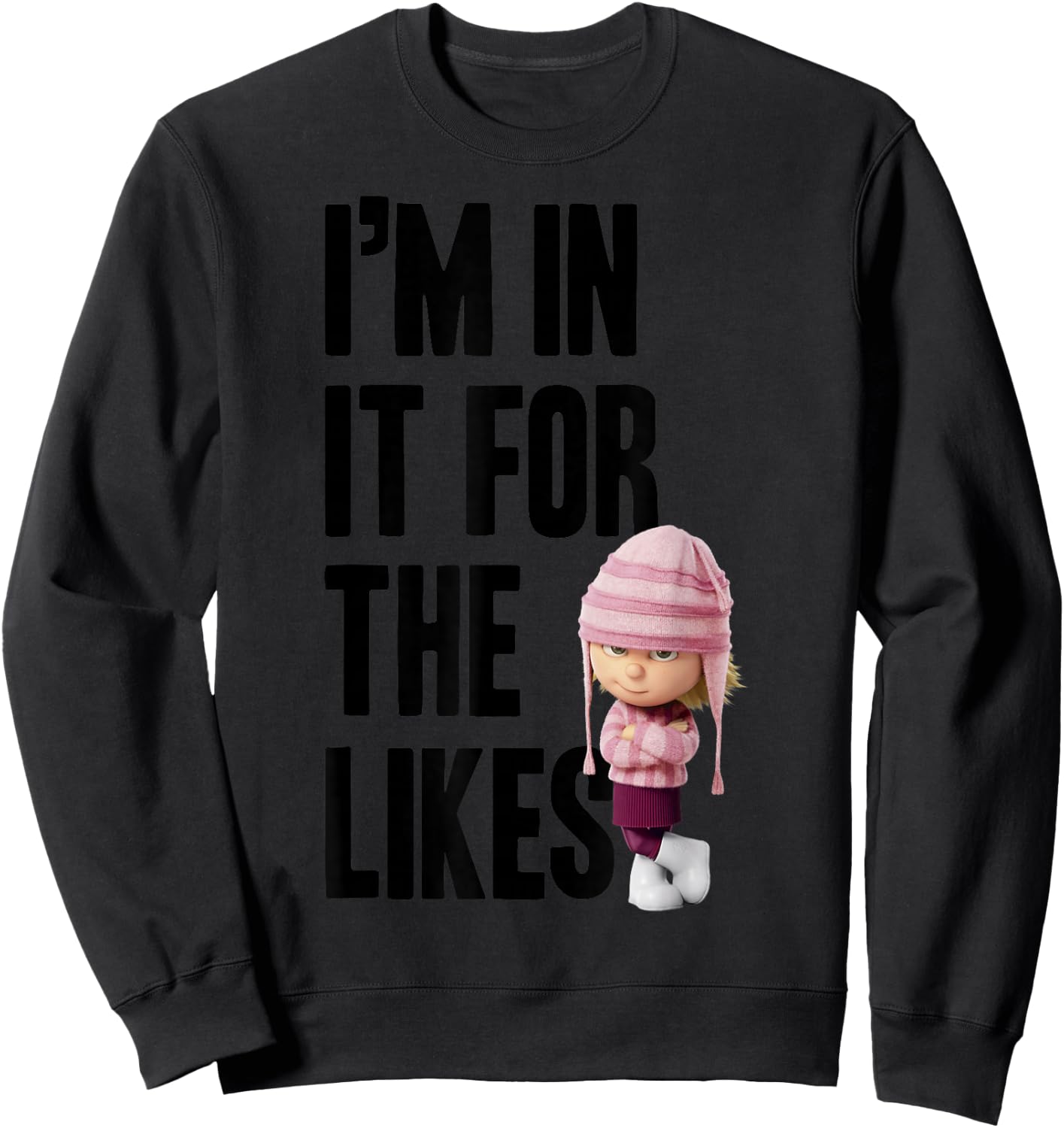 Despicable Me Minions Edith For The Likes Graphic Sweatshirt - Sweatshirt | Black