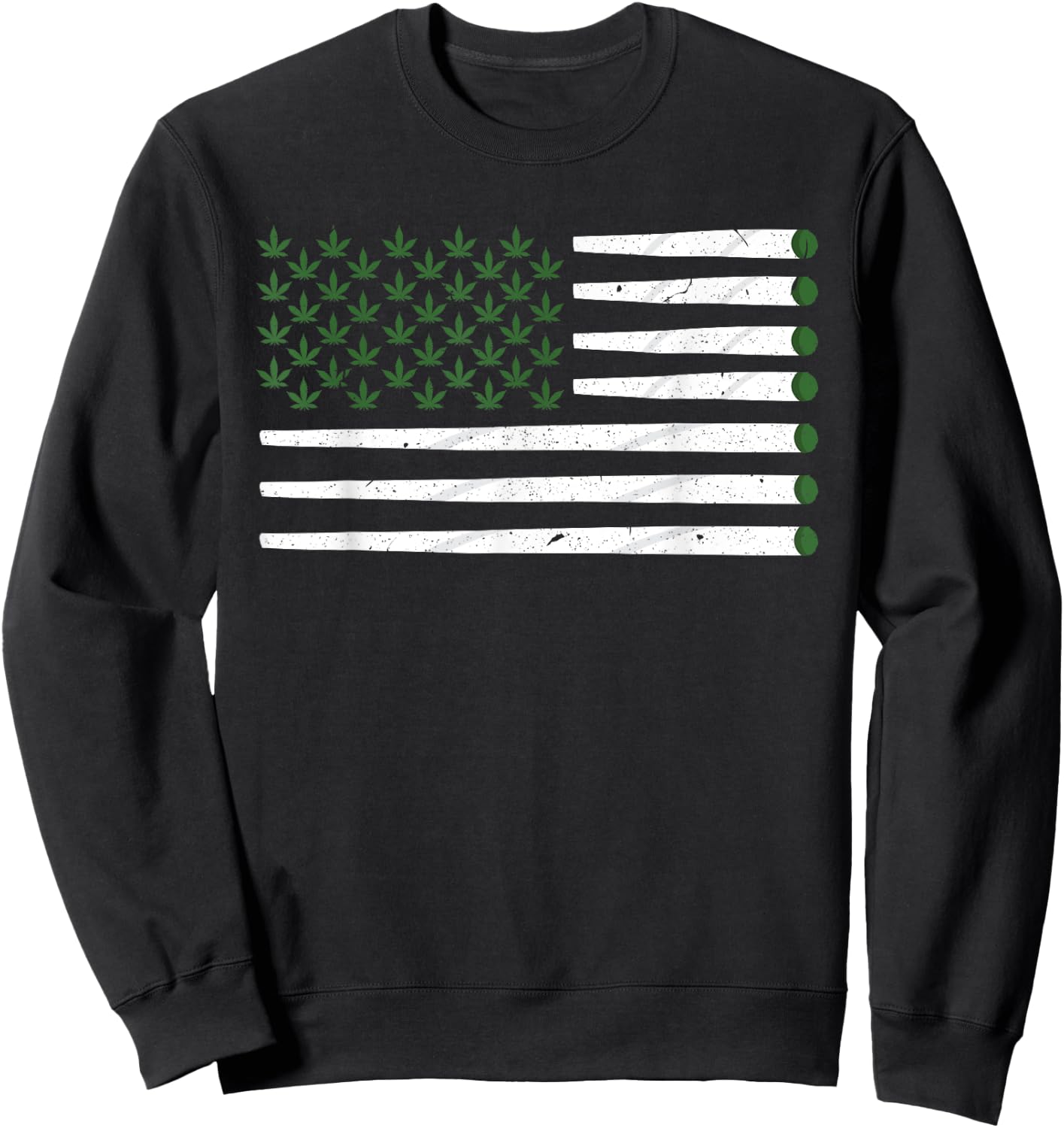 Weed Cannabis Patriot Joint American Flag Marijuana Gift Men Sweatshirt - Sweatshirt | Black