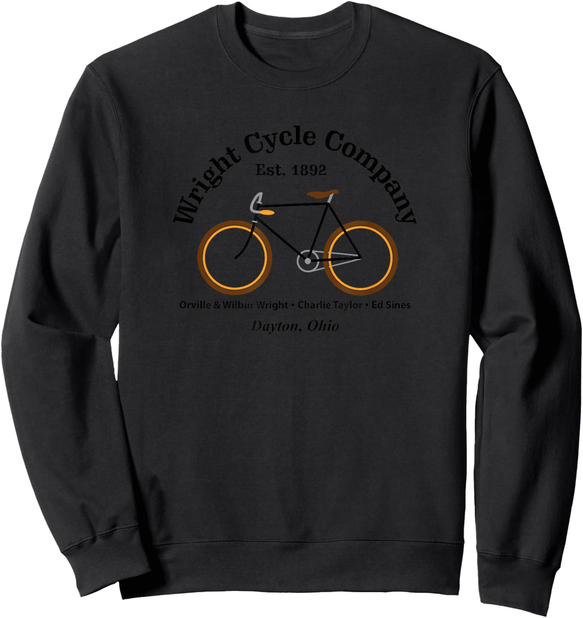 Bicycle Love Wright Brothers Themed , -Youth, Grey, Small, Short Sleeve, Classic Fit, Letter Print Sweatshirt - Sweatshirt | Black