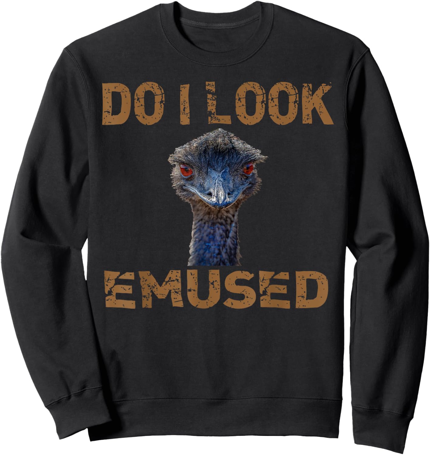 Emu Bird Funny Emu Animal Emused Flightless Bird Pun Sweatshirt - Sweatshirt | Black