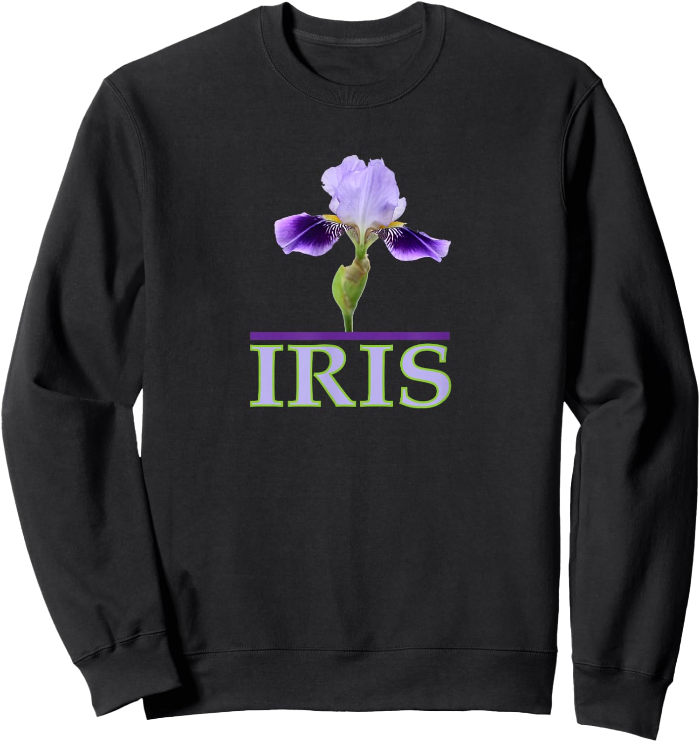 Purple Iris Flower Sweatshirt - Sweatshirt | Black