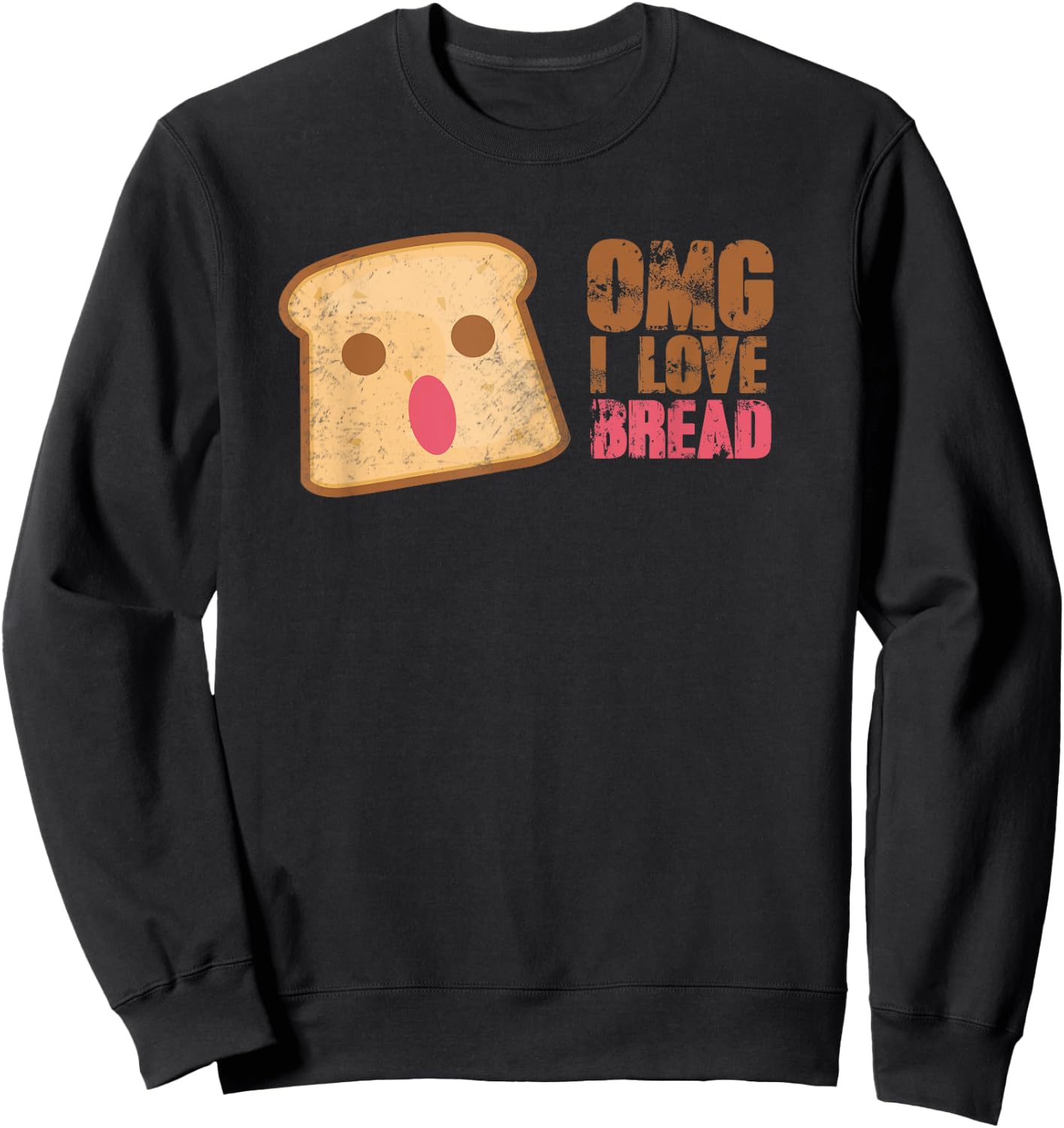 I Love Bread Funny Bread Lover Gift Baker Sweatshirt - Sweatshirt | Black