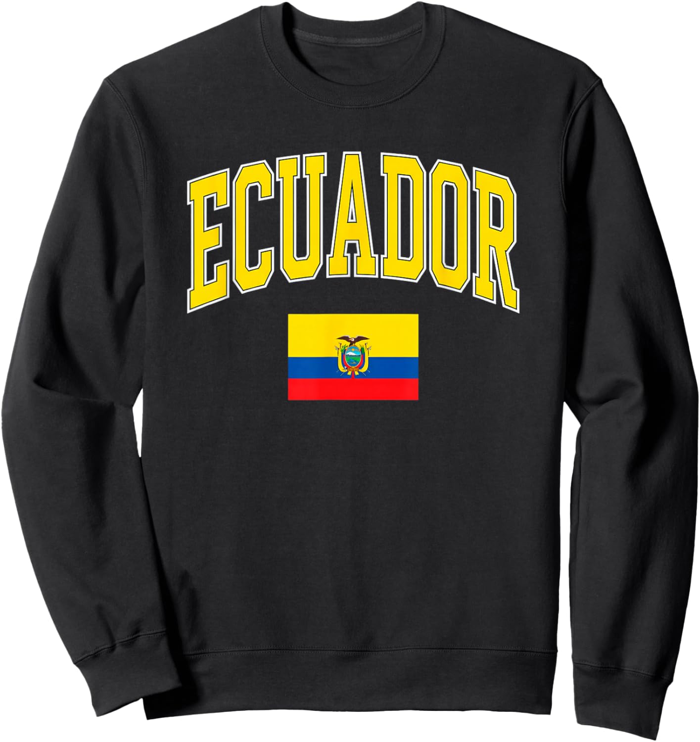 Ecuador Flag Vintage Distressed Graphic Design Sweatshirt - Sweatshirt | Black