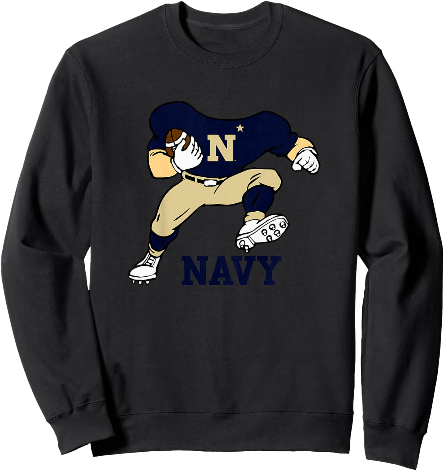 Kids Navy Midshipmen Kid's Football Player Gray Sweatshirt - Sweatshirt | Black