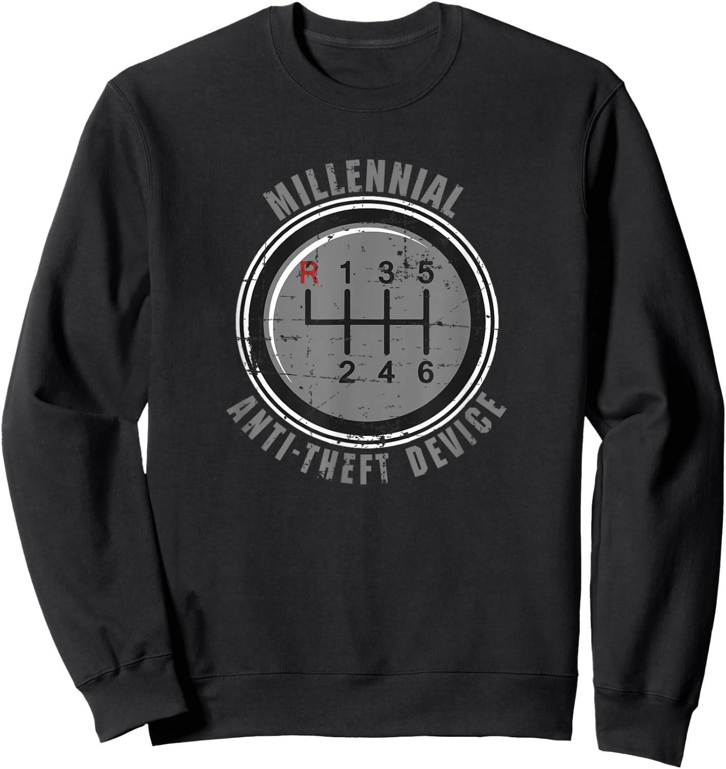 Manual Gear Box Millennial Anti-Theft Device Sweatshirt - Sweatshirt | Black