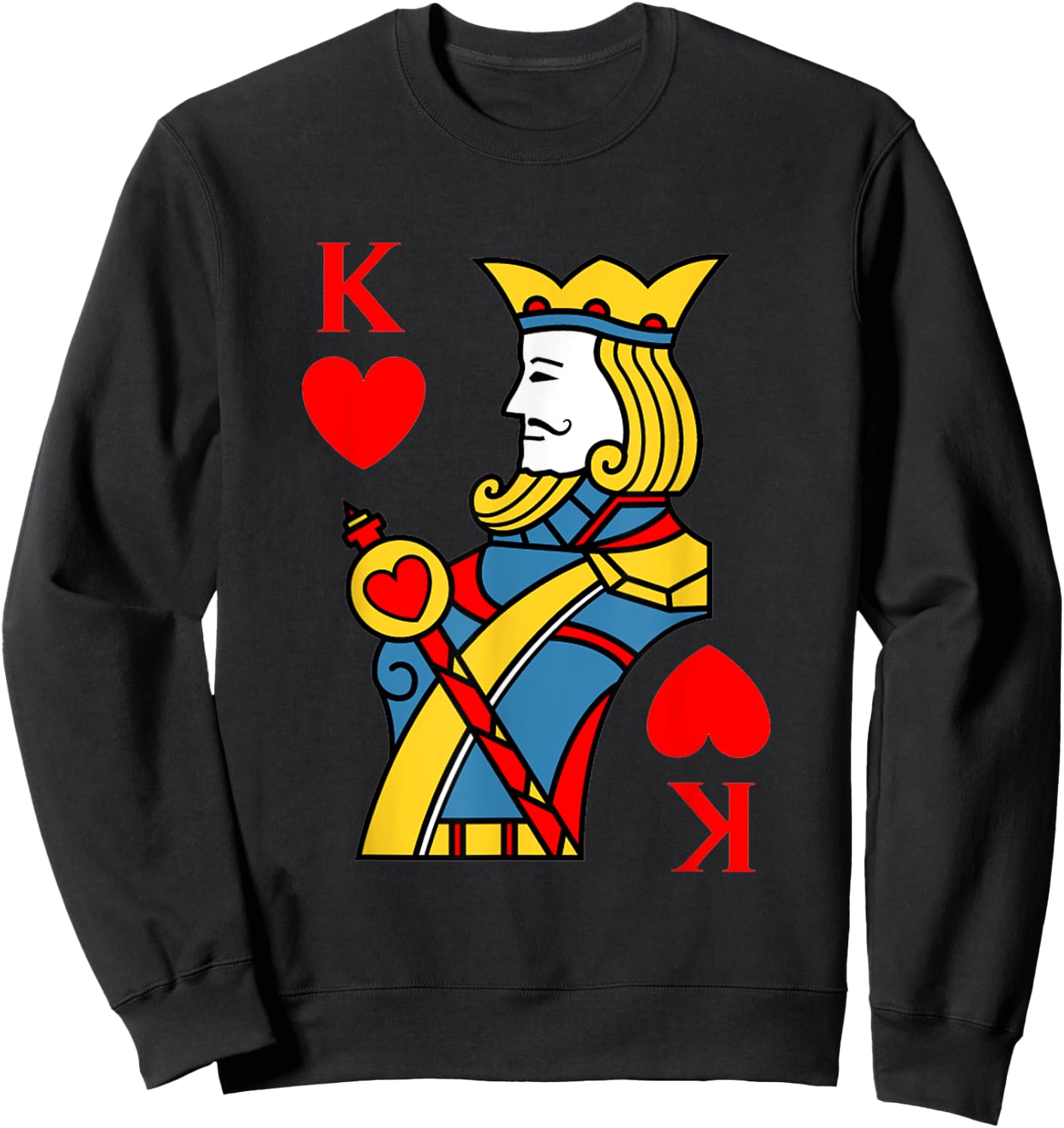 King of Hearts Playing Card Costume Halloween Deck of Cards Sweatshirt - Sweatshirt | Black