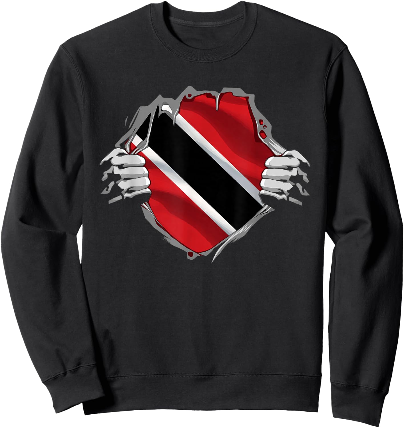 Trinidad and Tobago Clothing Trini Flag Roots Trinidadian Sweatshirt - Sweatshirt | Black