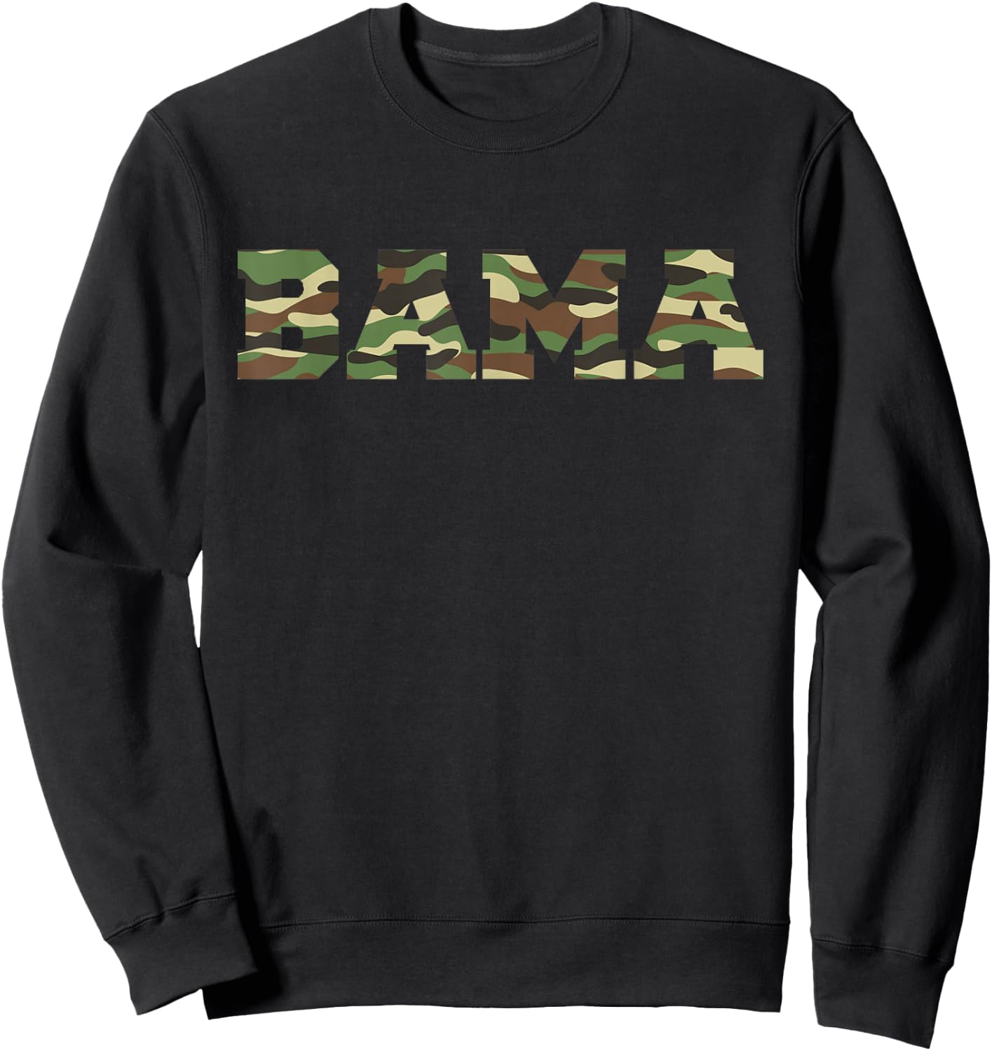 ALABAMA Pride Bold Green Camouflage College Sports Font Sweatshirt - Sweatshirt | Black