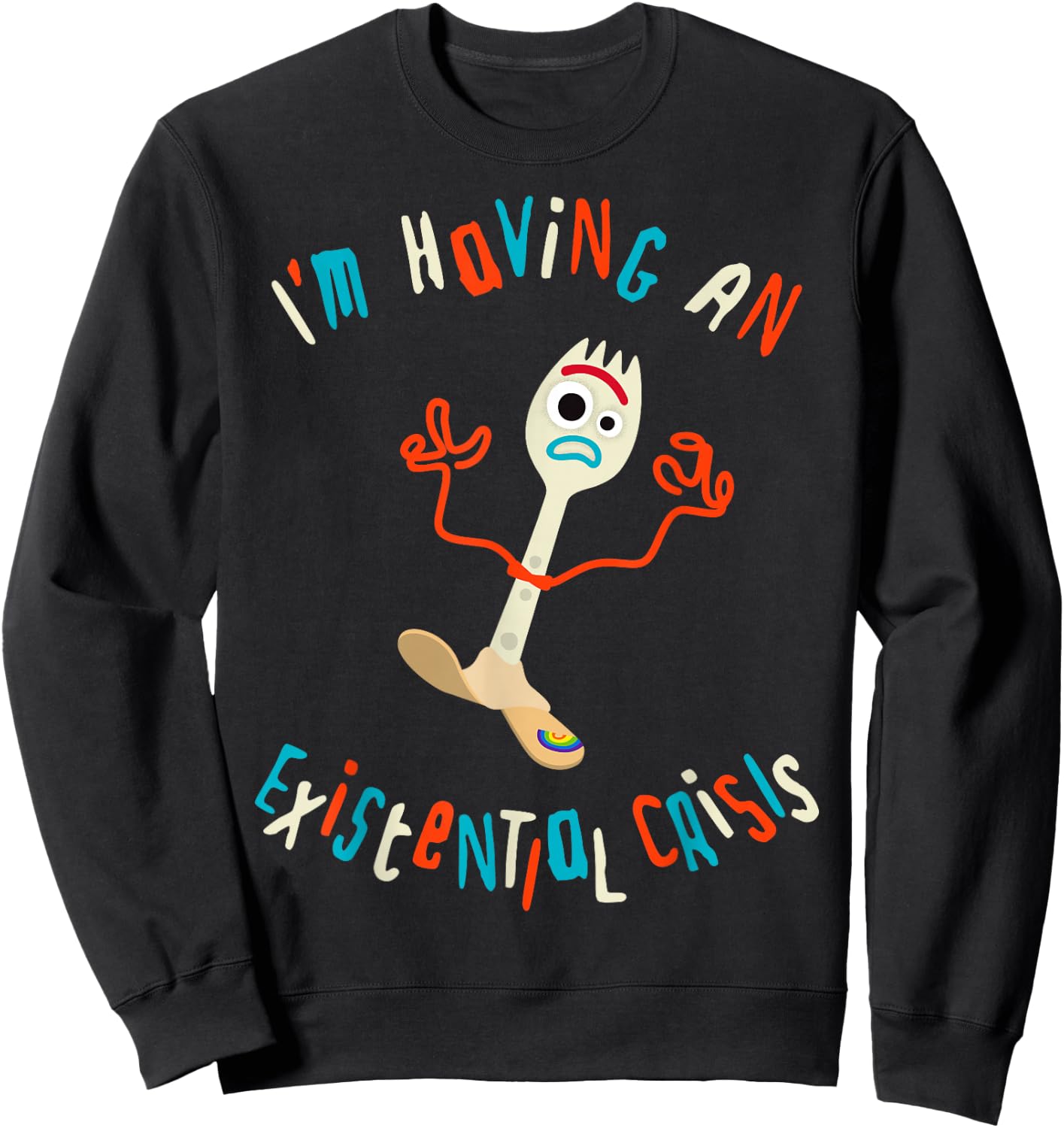 Disney Pixar Toy Story 4 Forky Existential Crisis Sweatshirt - Sweatshirt | Black