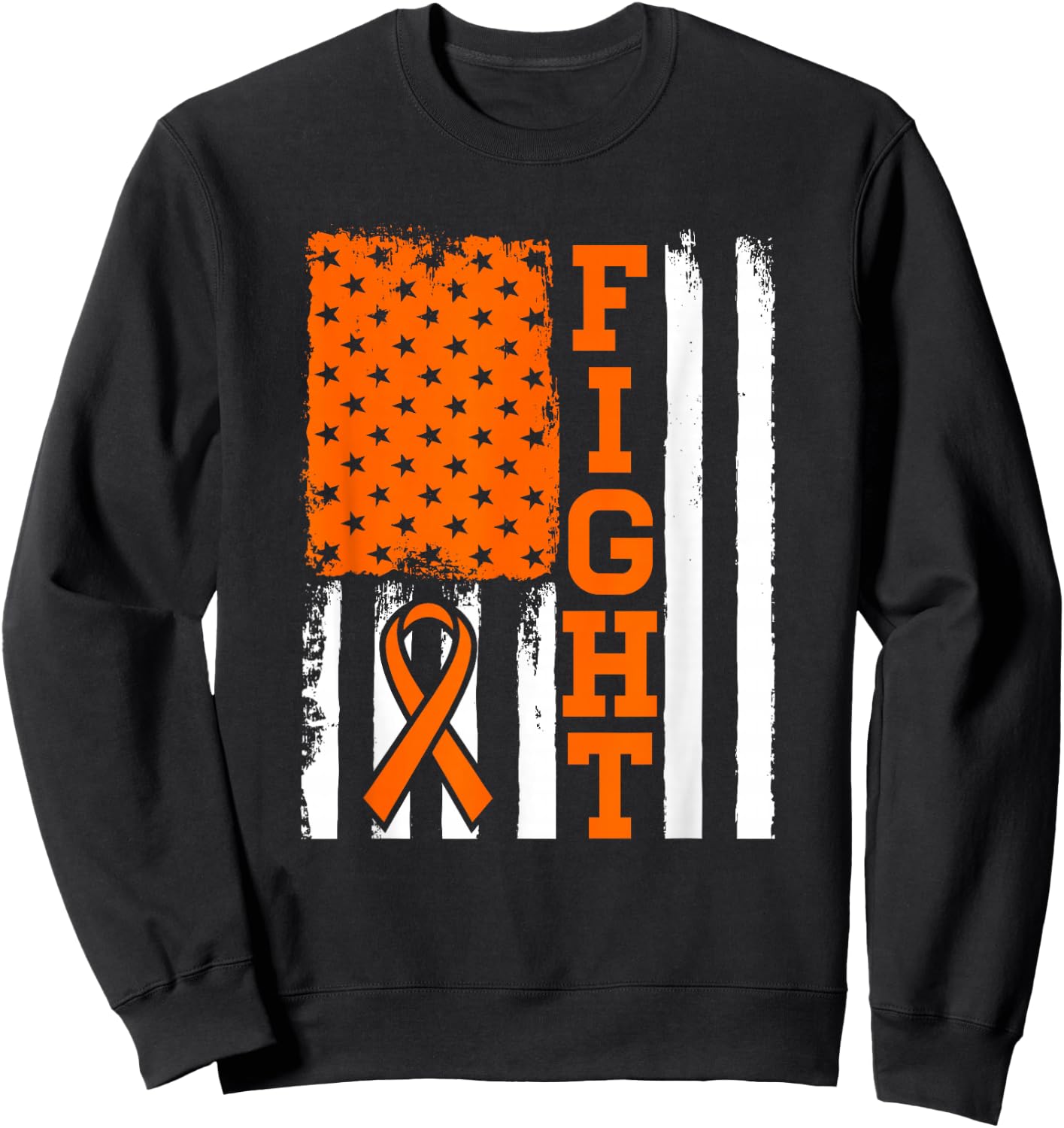 Fight Flag - Leukemia Cancer Shirt Gift Leukemia Fighter Sweatshirt - Sweatshirt | Black