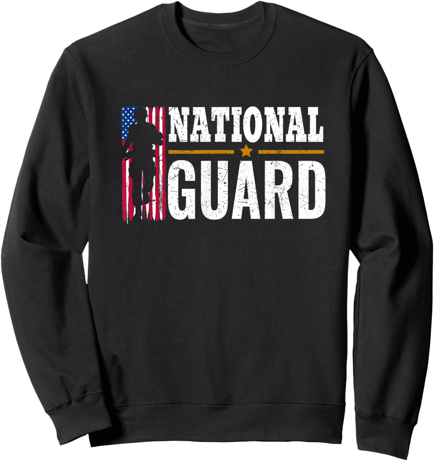 National Guard American Flag Proud Sweatshirt - Sweatshirt | Black