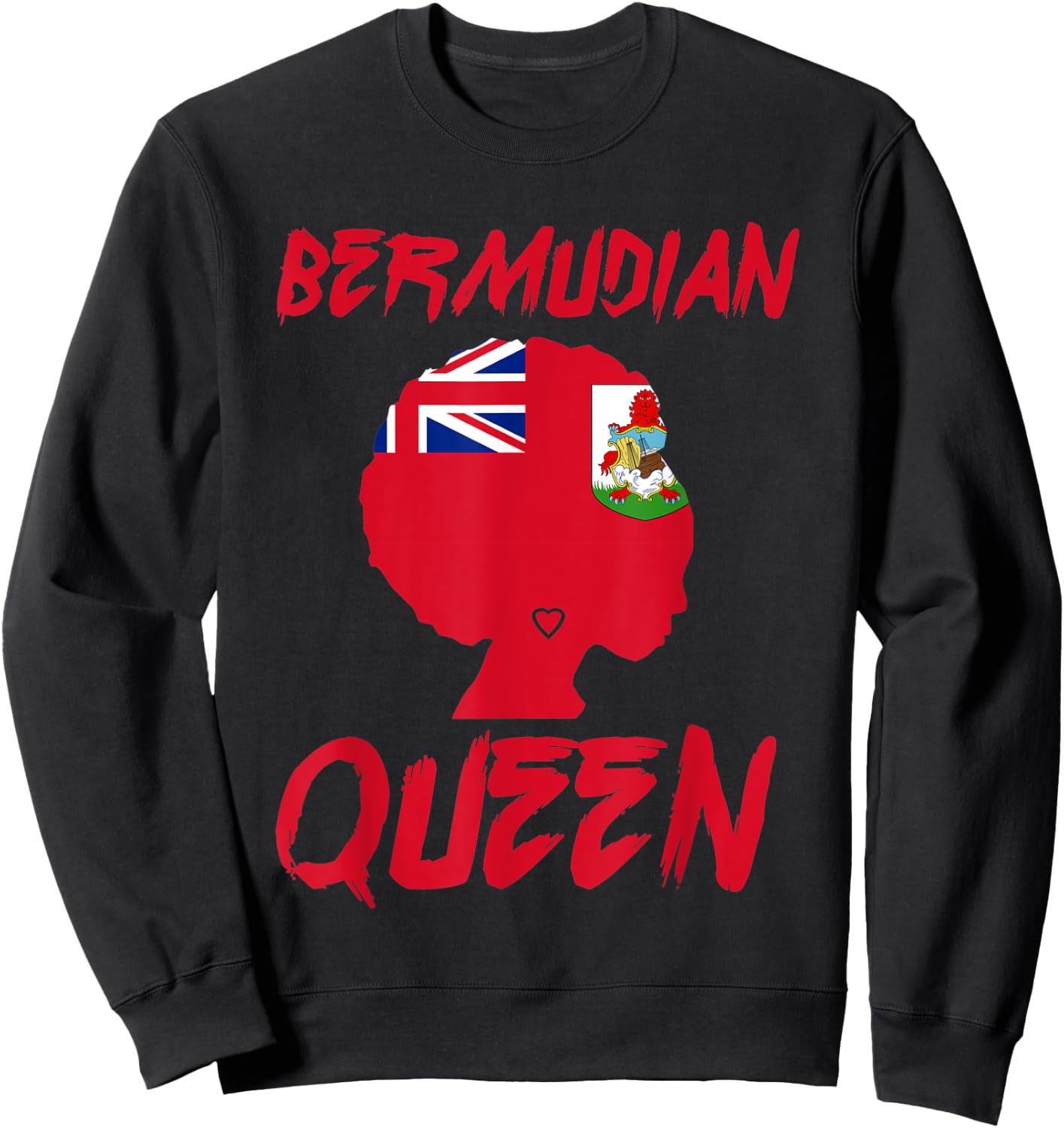 Bermudian Queen Bermuda Flag Afro Pride Proud Culture Pride Sweatshirt - Sweatshirt | Black