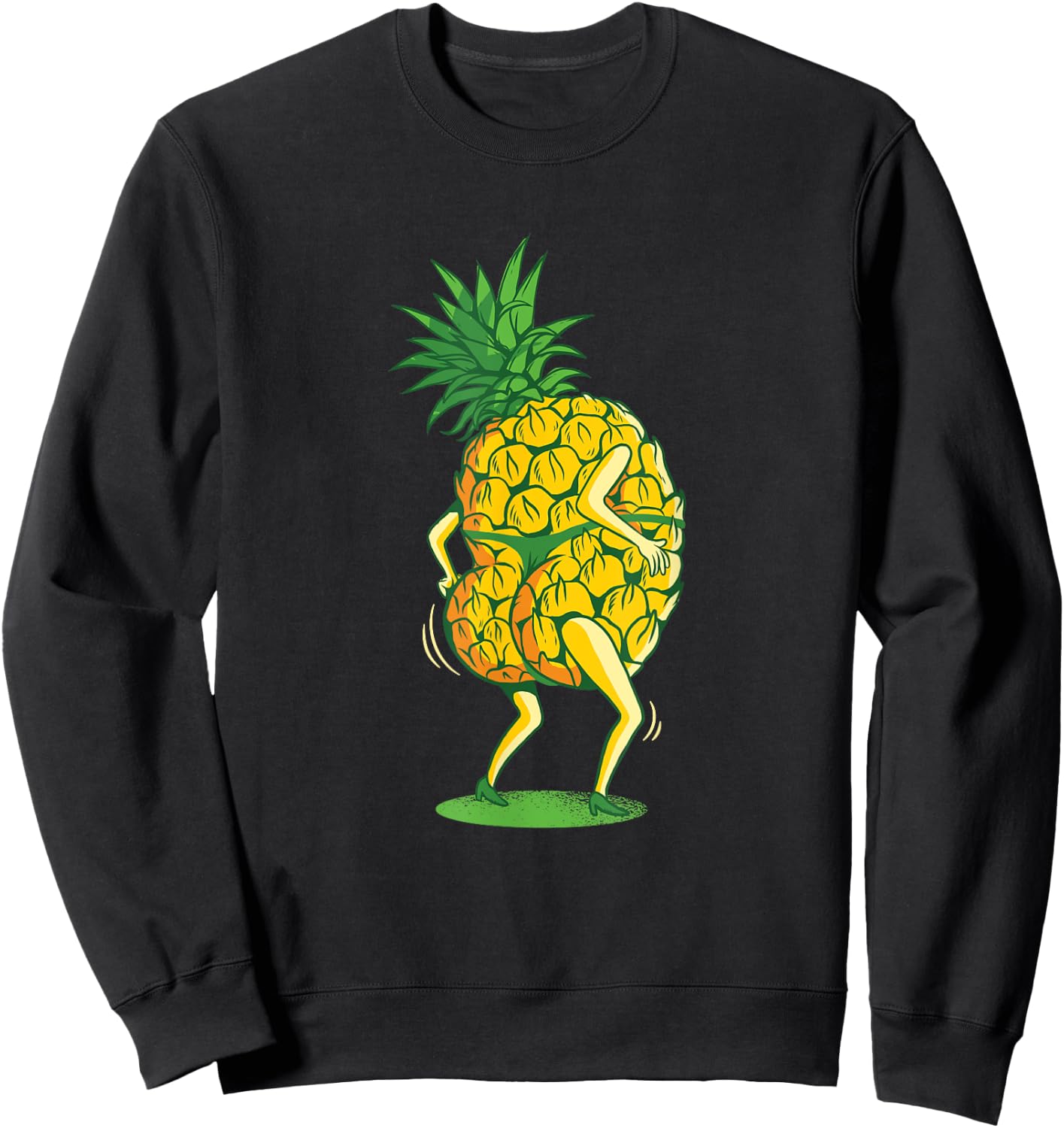 Funny Twerking Pineapple , women, boys & girls Sweatshirt - Sweatshirt | Black