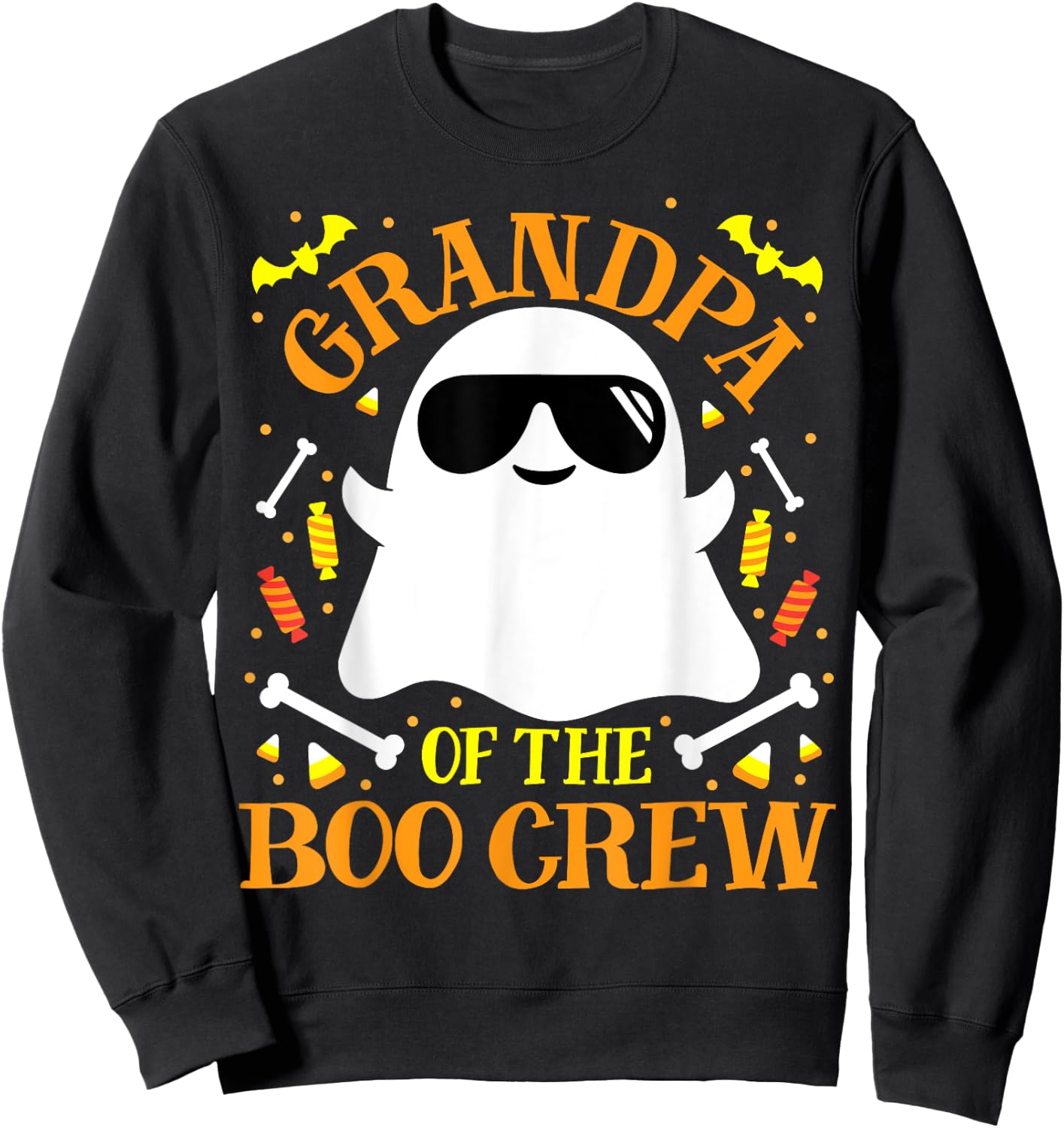 Grandpa Boo Crew Ghost Matching Family Set Dad Halloween Sweatshirt - Sweatshirt | Black