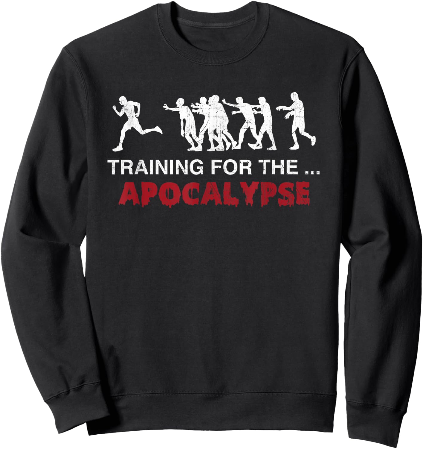 Runners Zombie Marathon Halloween -Adults Black Short Sleeve Zombie-Themed Running Small Sweatshirt - Sweatshirt | Black