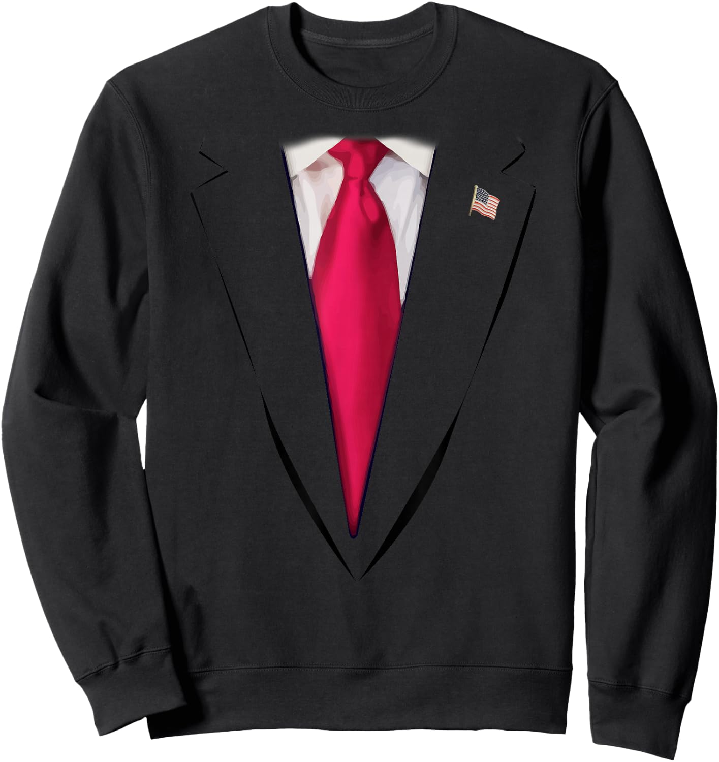 USA President Trump Suit Easy Halloween Costume Sweatshirt - Sweatshirt | Black