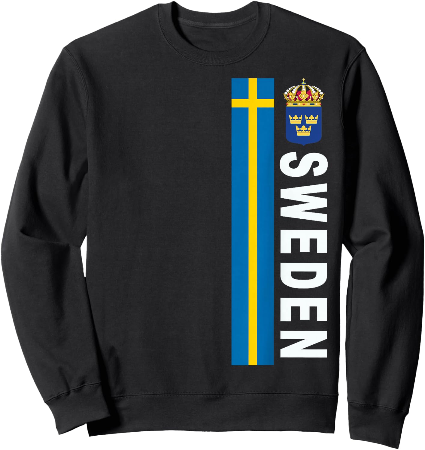 Sweden Soccer-style Swedish Flag Design Sweatshirt - Sweatshirt | Black