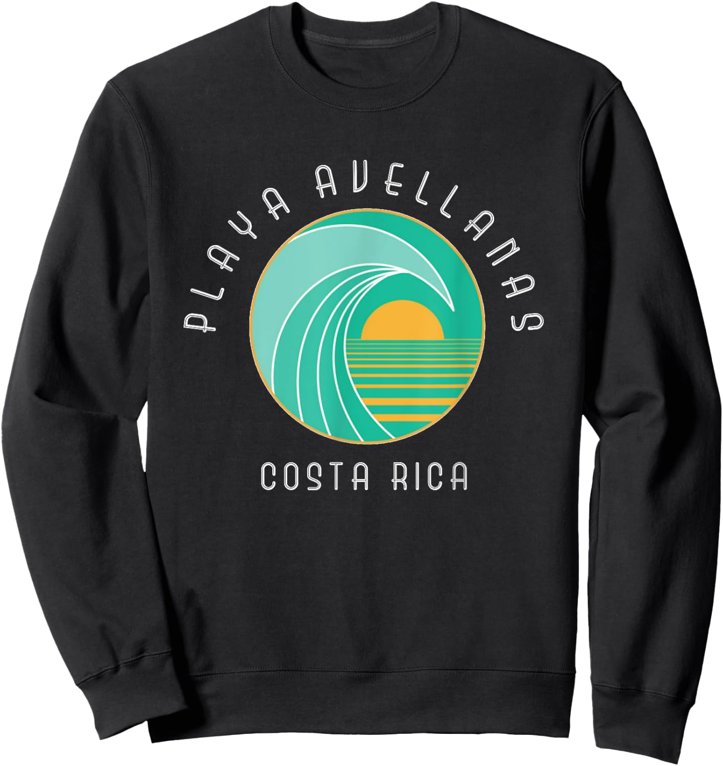 Playa Avellanas, Costa Rica Surf Souvenir Sweatshirt - Sweatshirt | Black