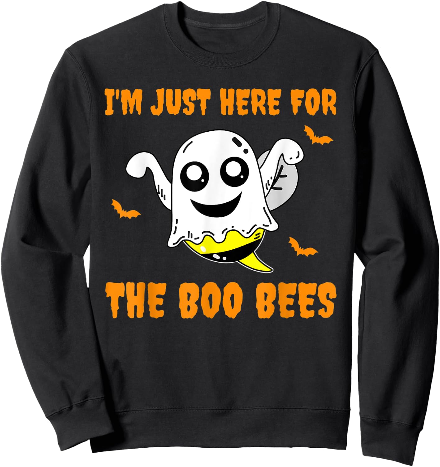 I'm Just Here For The Boo Bees Halloween Apparel Sweatshirt - Sweatshirt | Black