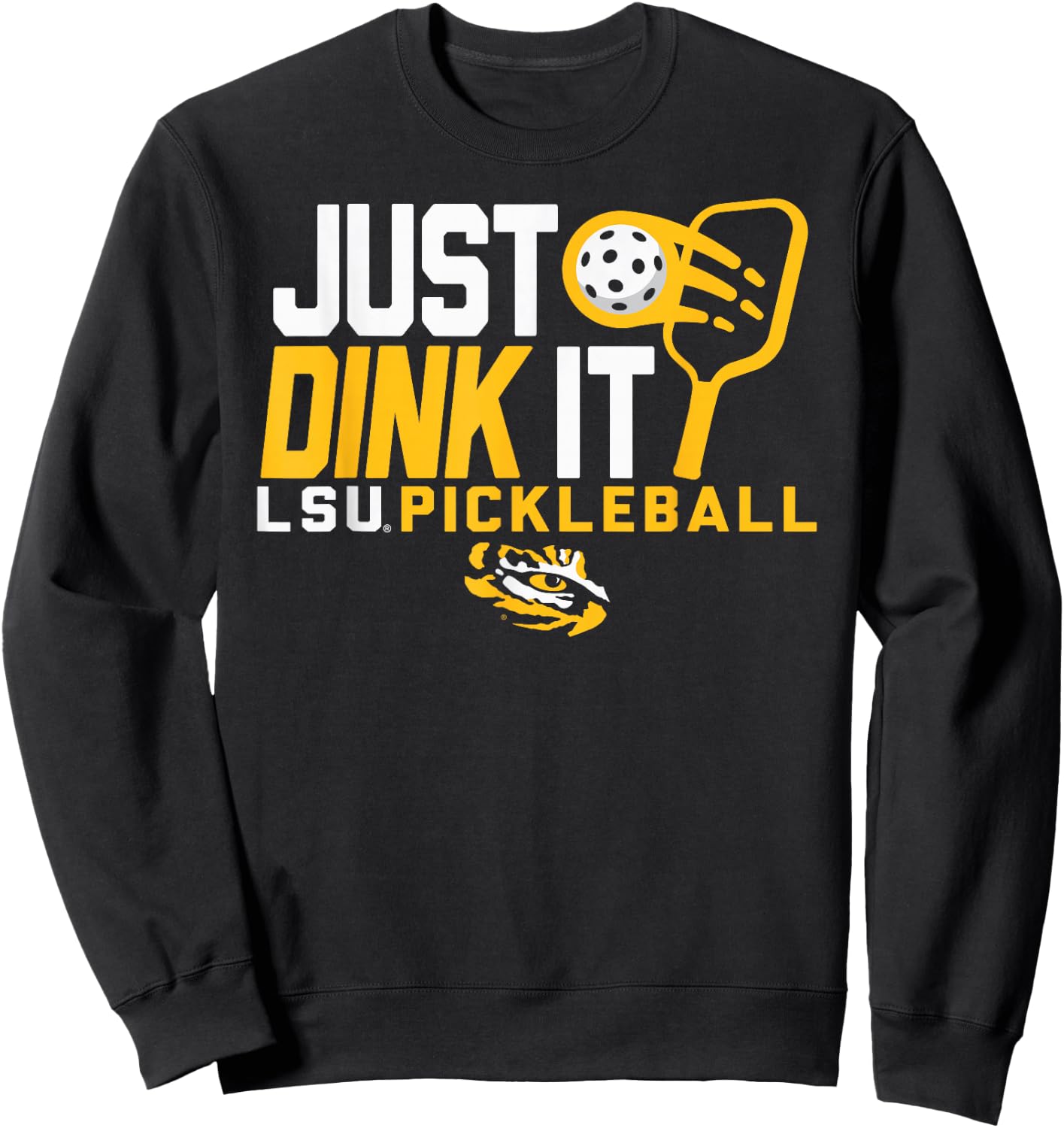 LSU Tigers Pickleball Dink Purple Officially Licensed Sweatshirt - Sweatshirt | Black