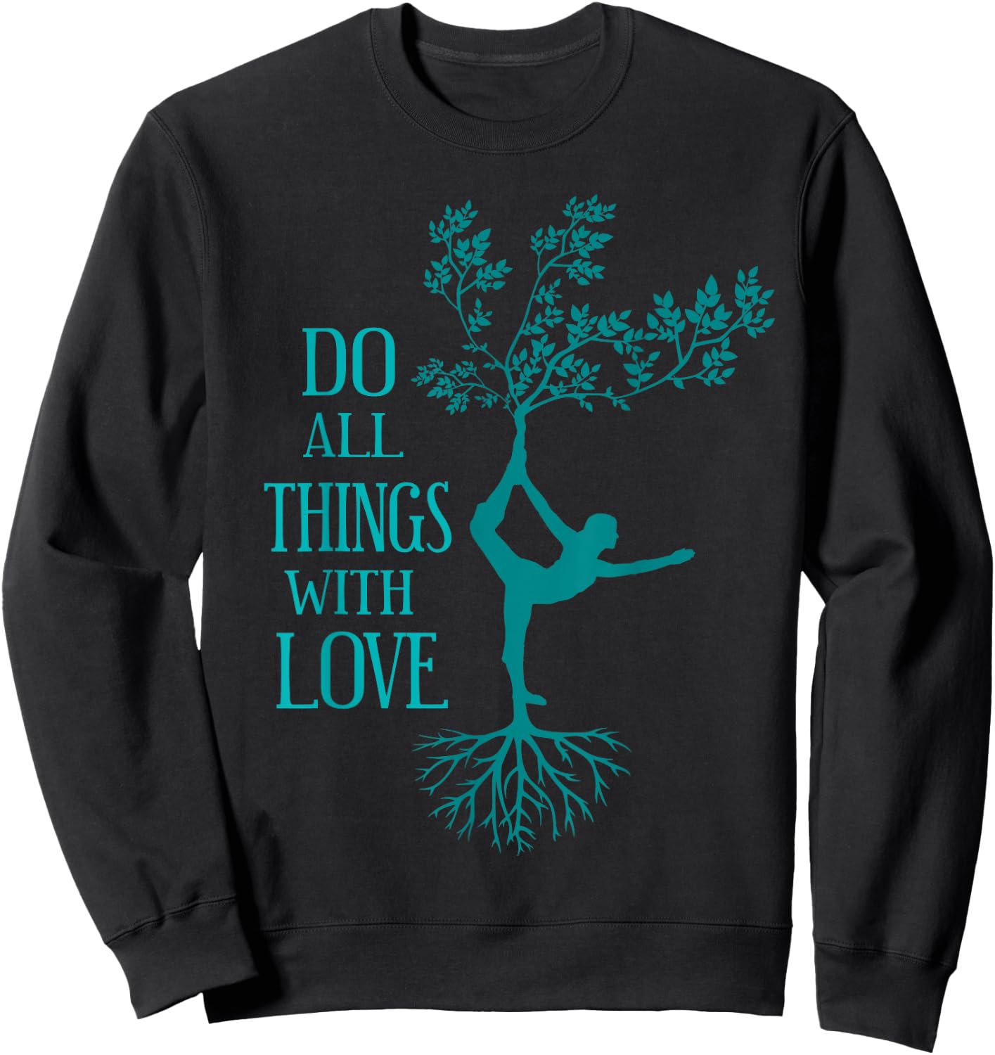 Yoga Love - Dancer Tree Pose Sweatshirt - Sweatshirt | Black
