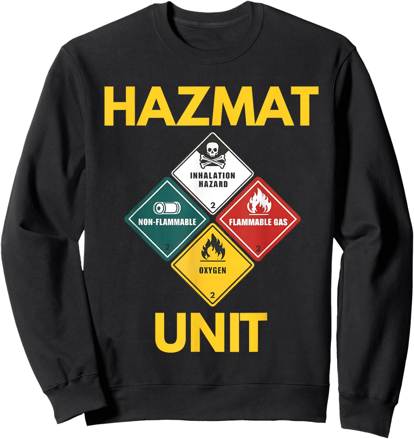 Hazmat Unit Suit Costume Cosplay Halloween Kids Birthday Sweatshirt - Sweatshirt | Black