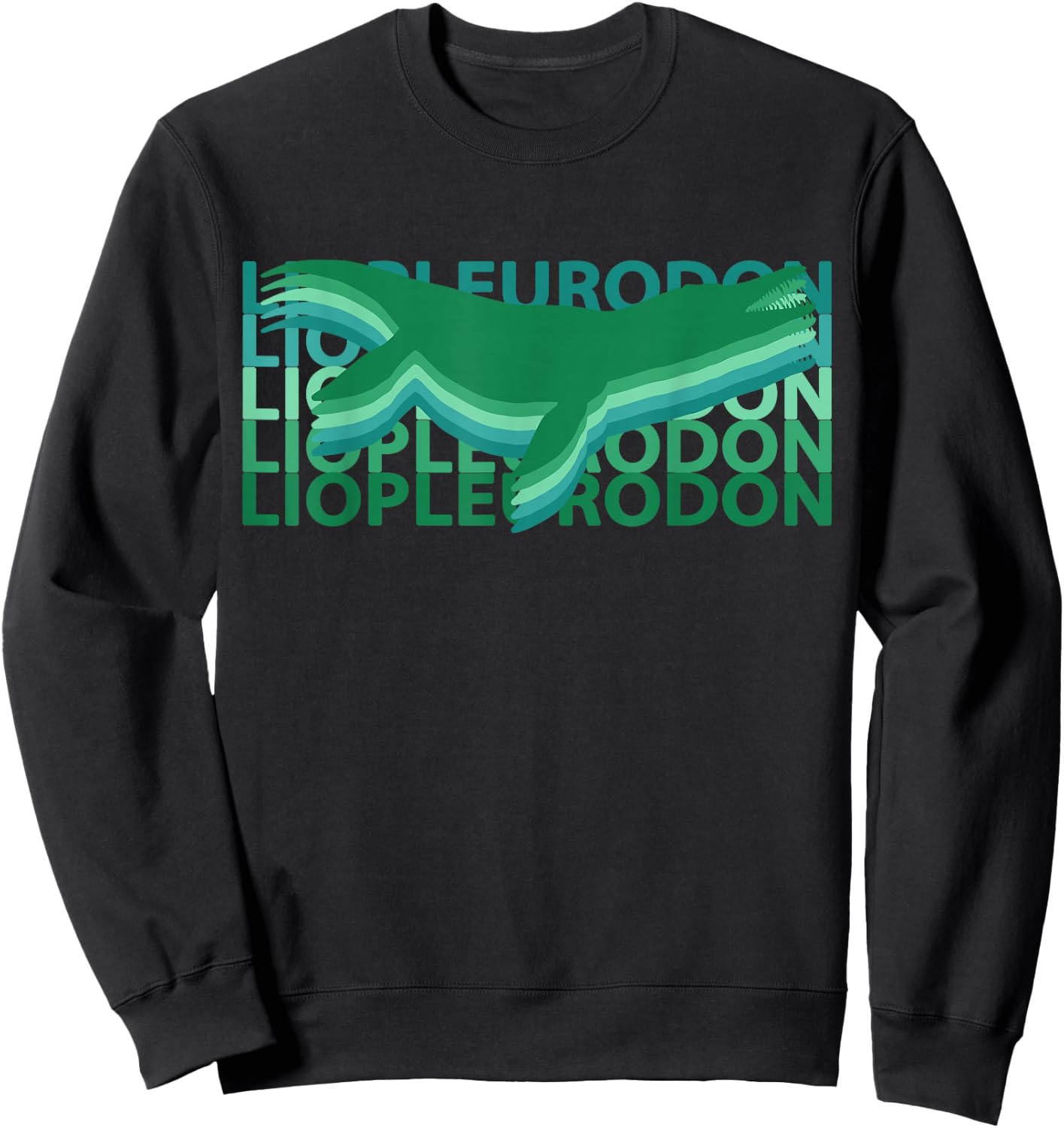 Liopleurodon Dinosaurs Vintage Repeat Sweatshirt - Sweatshirt | Black